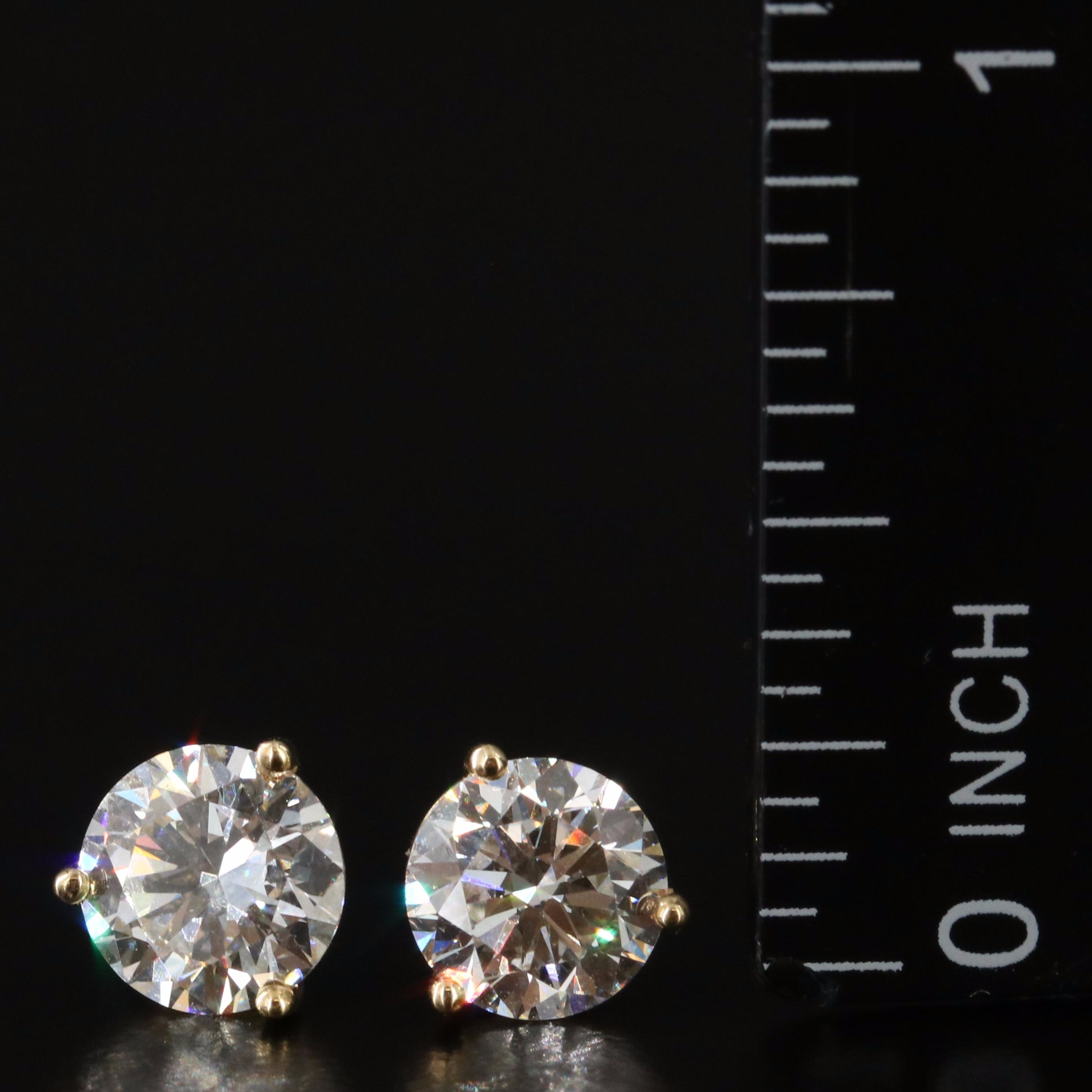18K 3.00 CTW Lab Grown Diamond Solitaire Stud Earrings