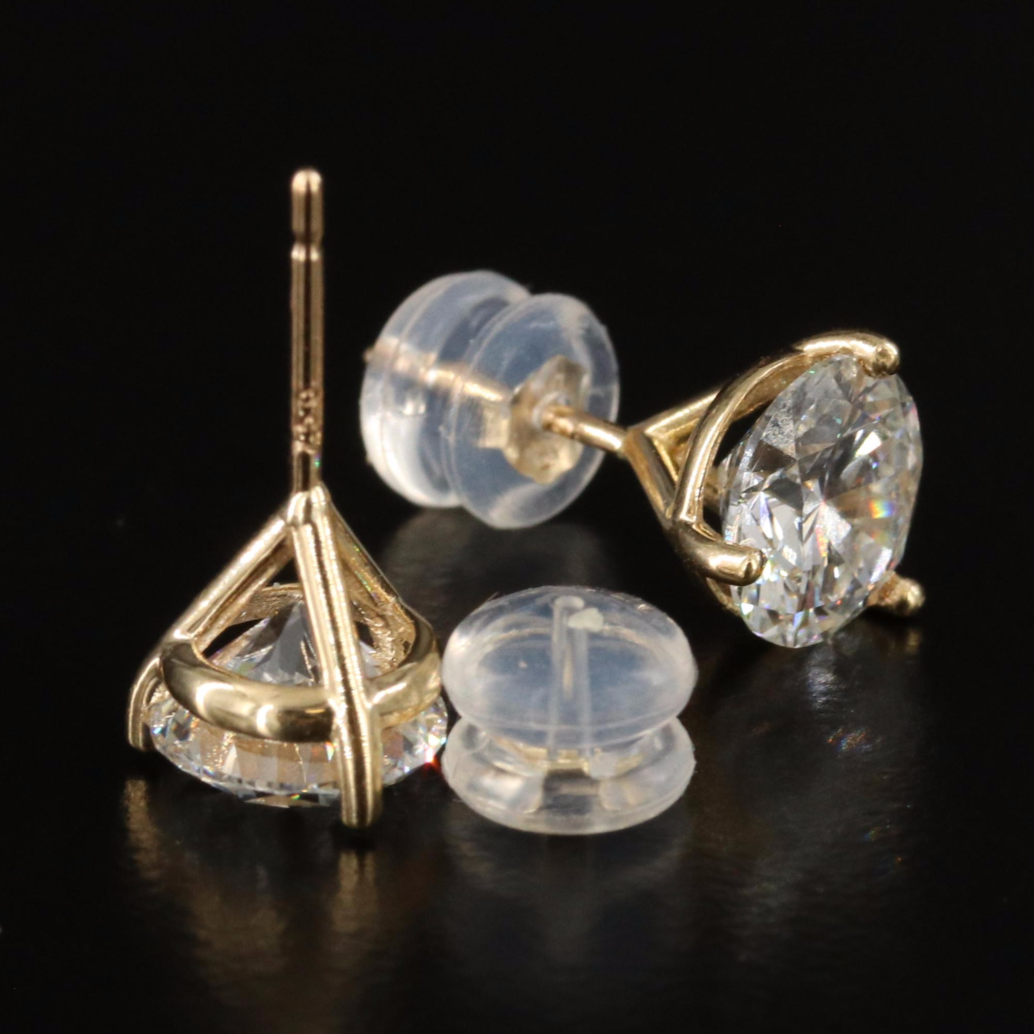 18K 3.00 CTW Lab Grown Diamond Solitaire Stud Earrings