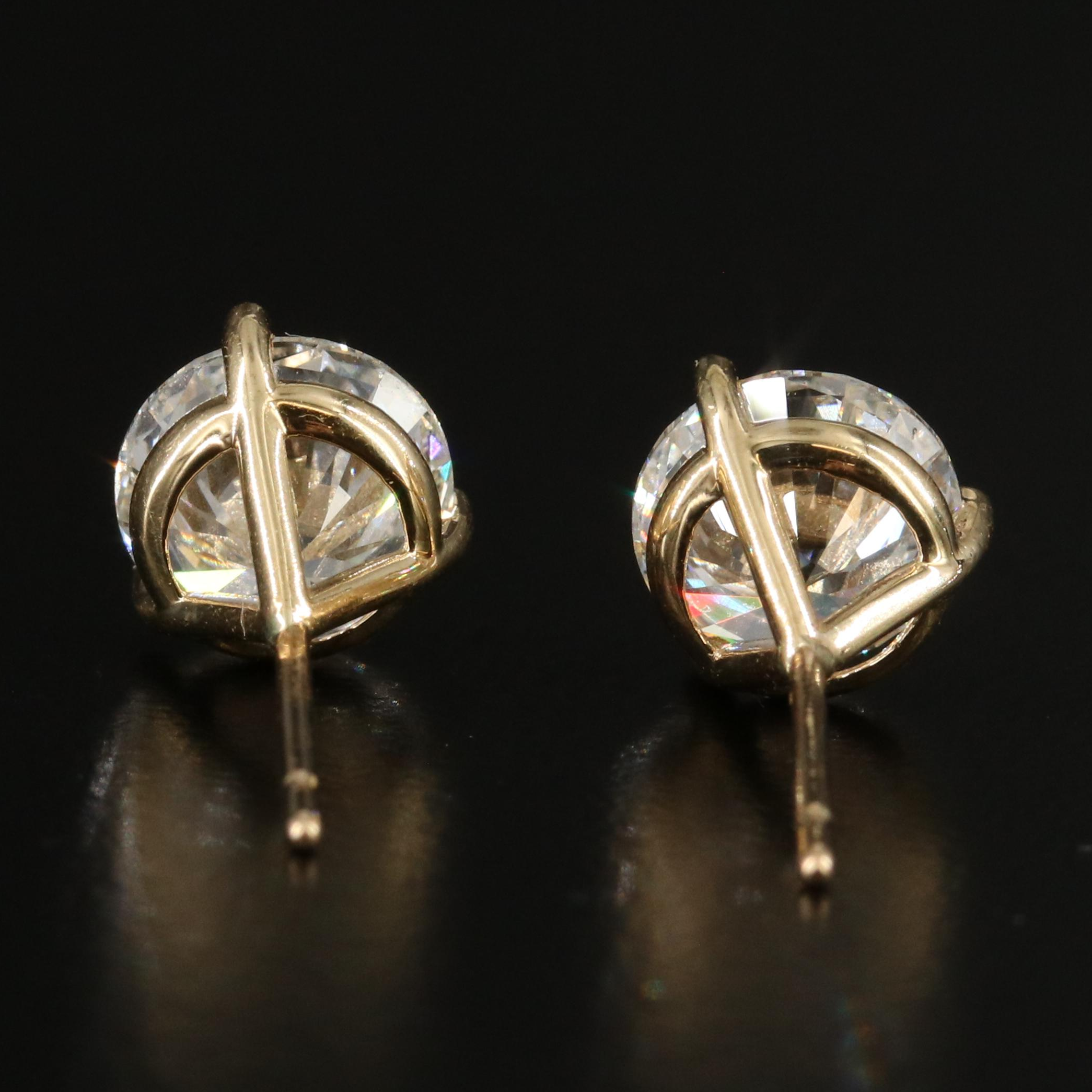 18K 3.00 CTW Lab Grown Diamond Solitaire Stud Earrings