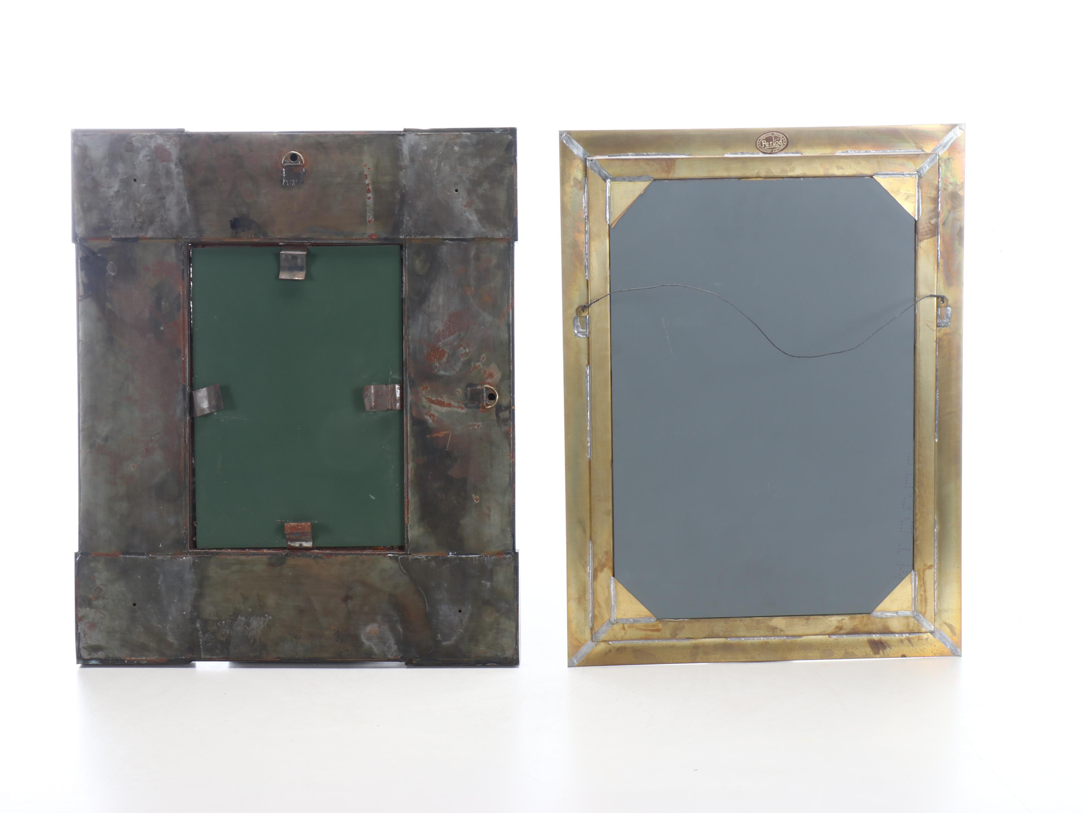 American Period Brass Frame with Other Stone Mosaic Wall Mirrors and Oval Frame