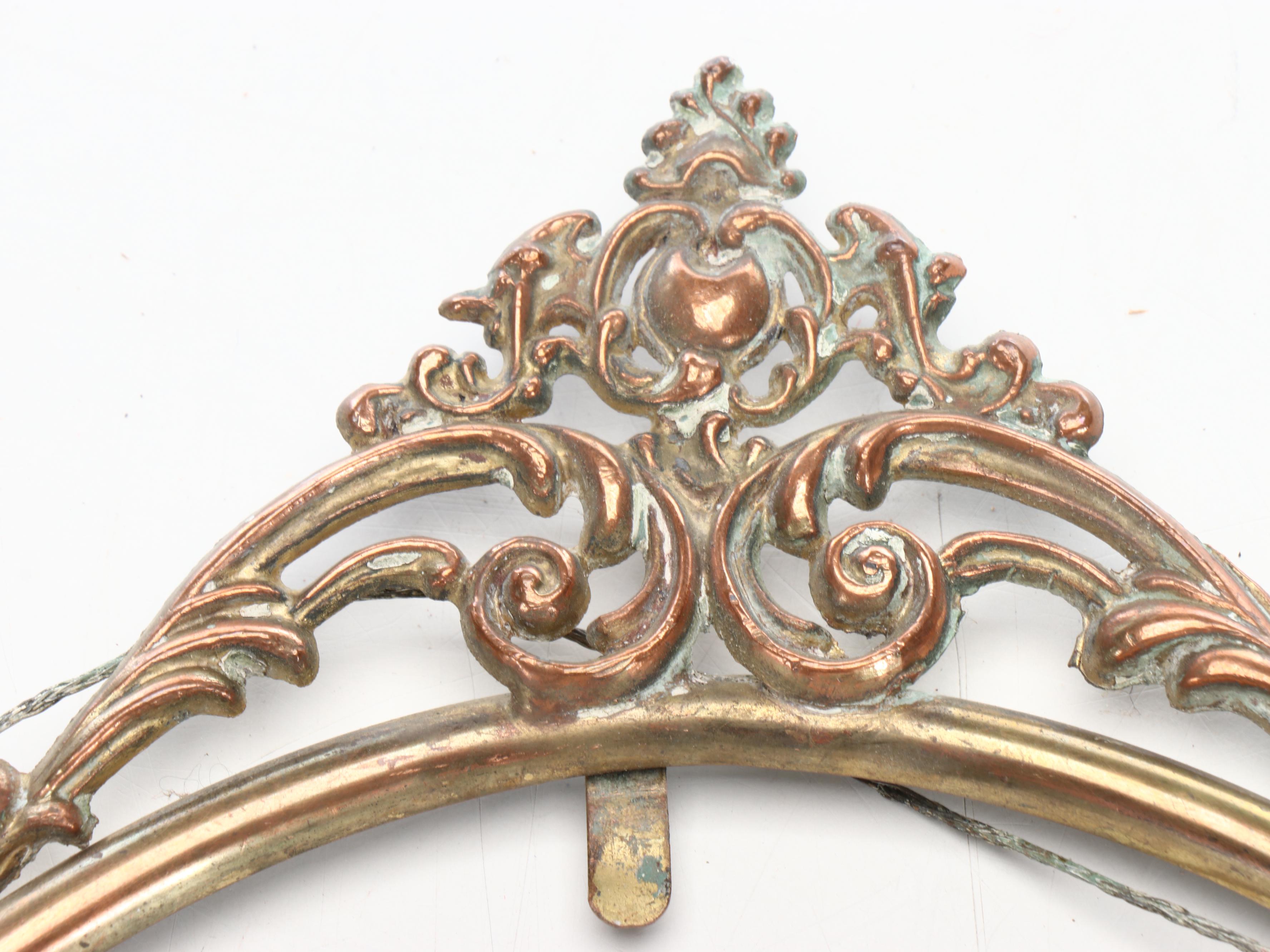 American Period Brass Frame with Other Stone Mosaic Wall Mirrors and Oval Frame