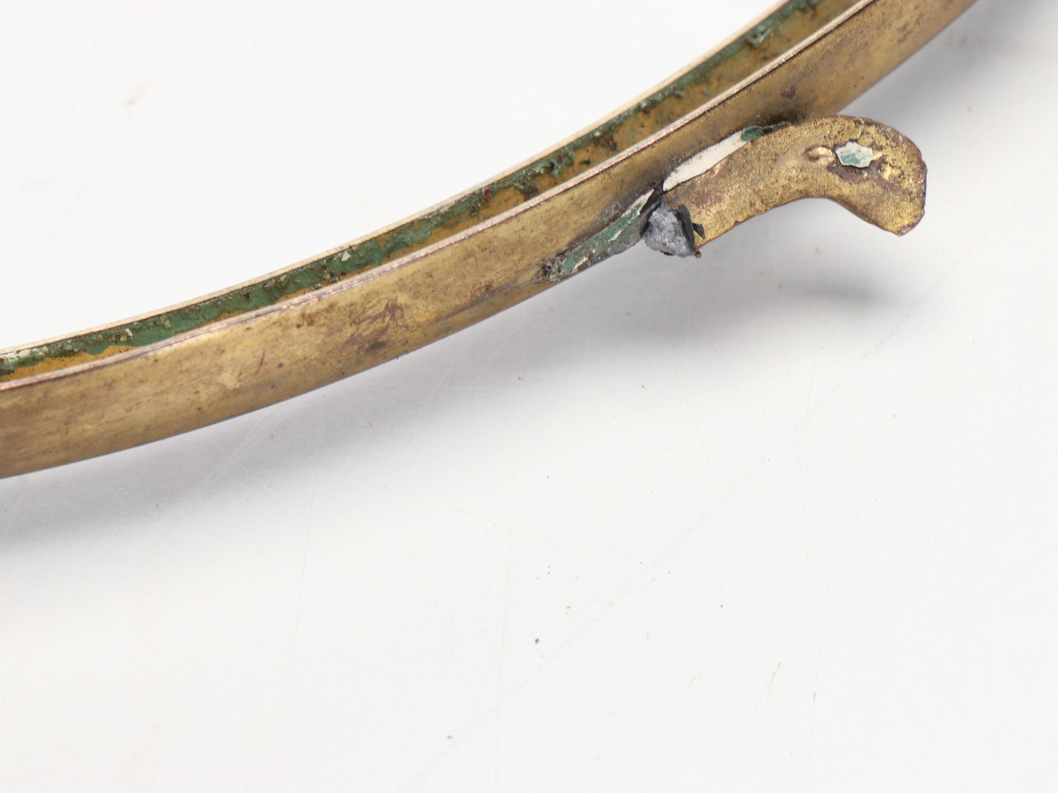 American Period Brass Frame with Other Stone Mosaic Wall Mirrors and Oval Frame