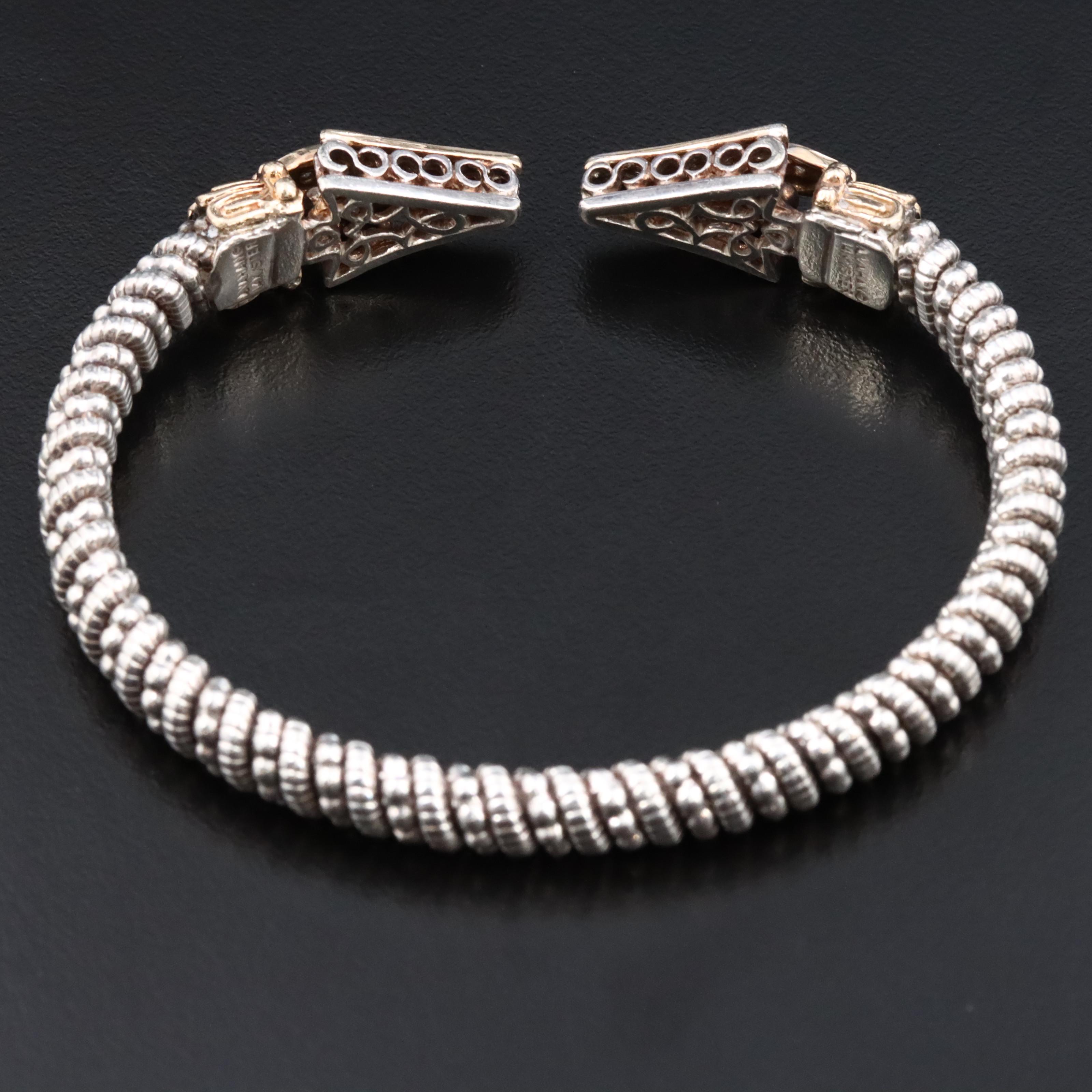 Alwand Vahan Sterling Diamond Arrow Bracelet with 14K Accents