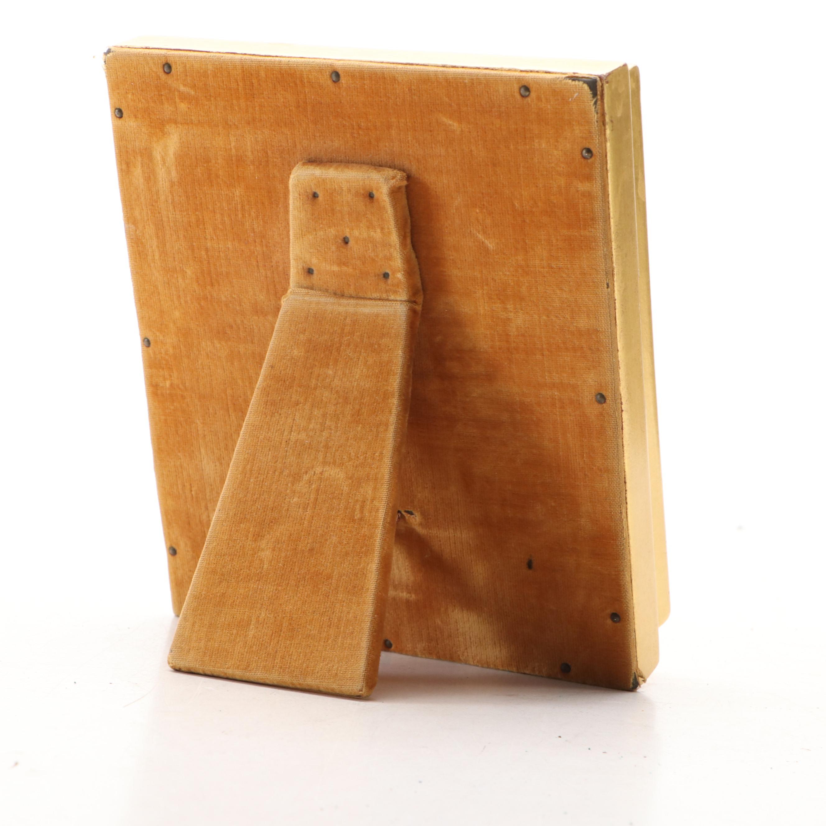 Hand-Painted Photograph of Young Lady in Velvet-Lined Frame After Bachrach