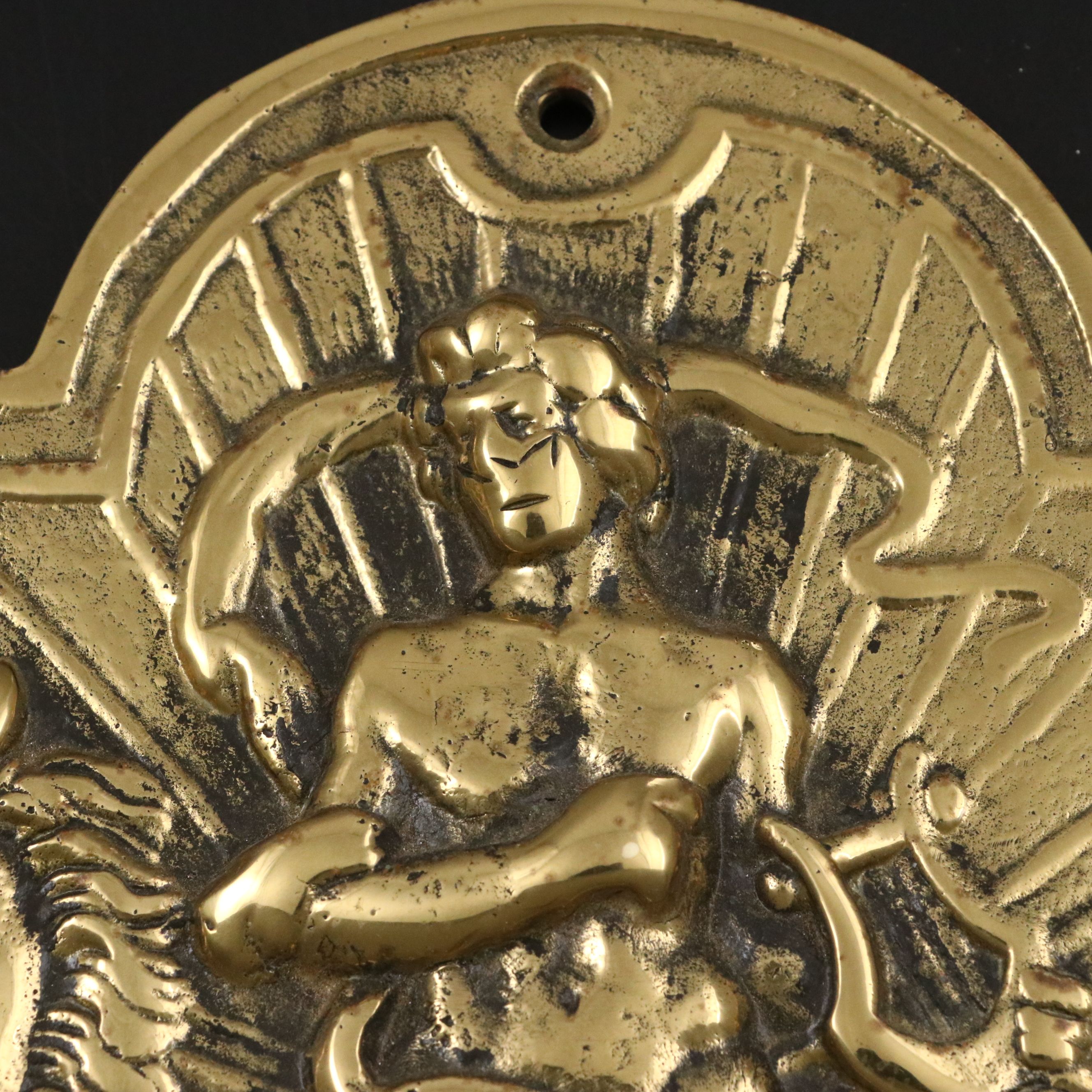 Neoclassical Style Repoussé Brass Sundial