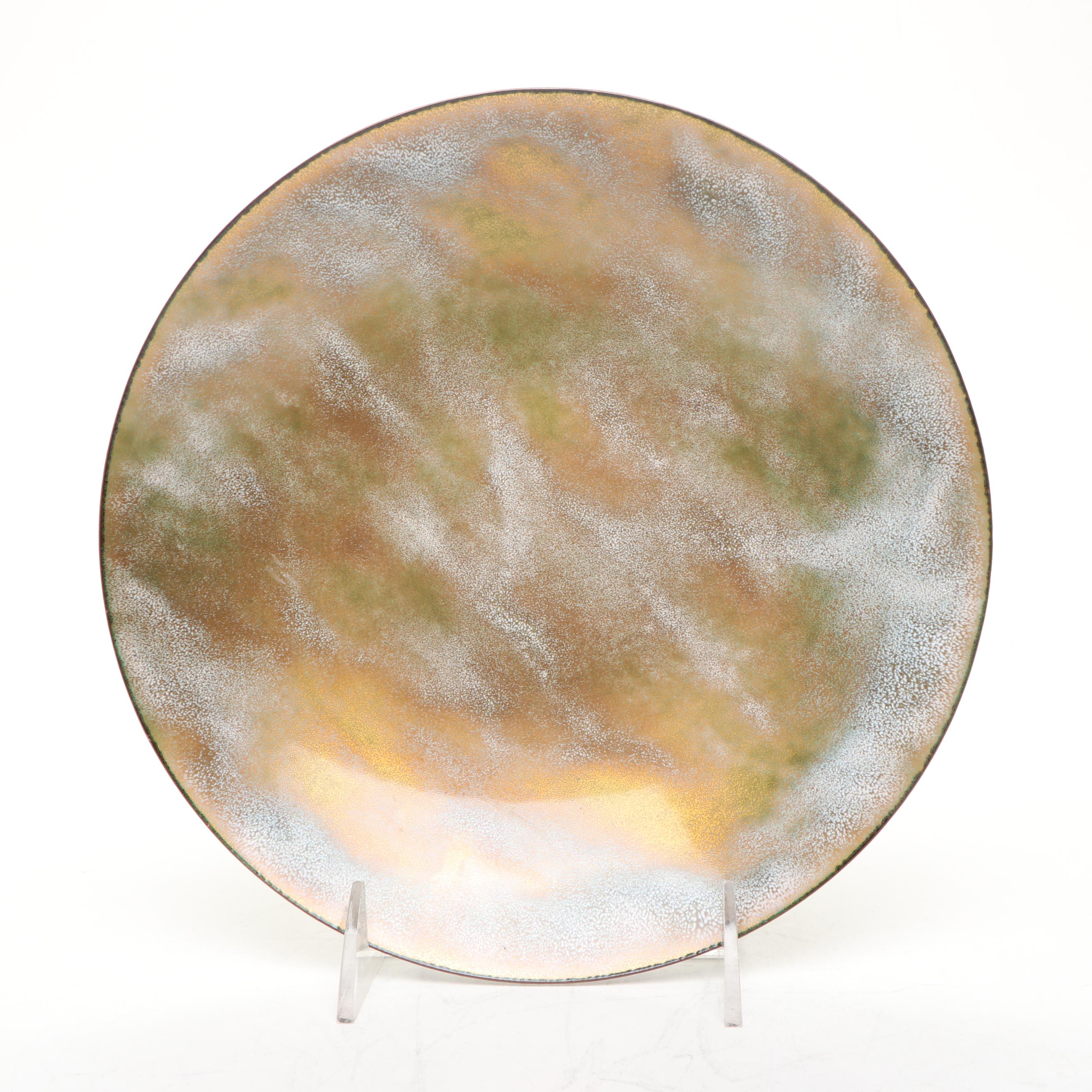 Handcrafted Bovano Enamel Covered Metal Plates with Other Enamel Covered Plates