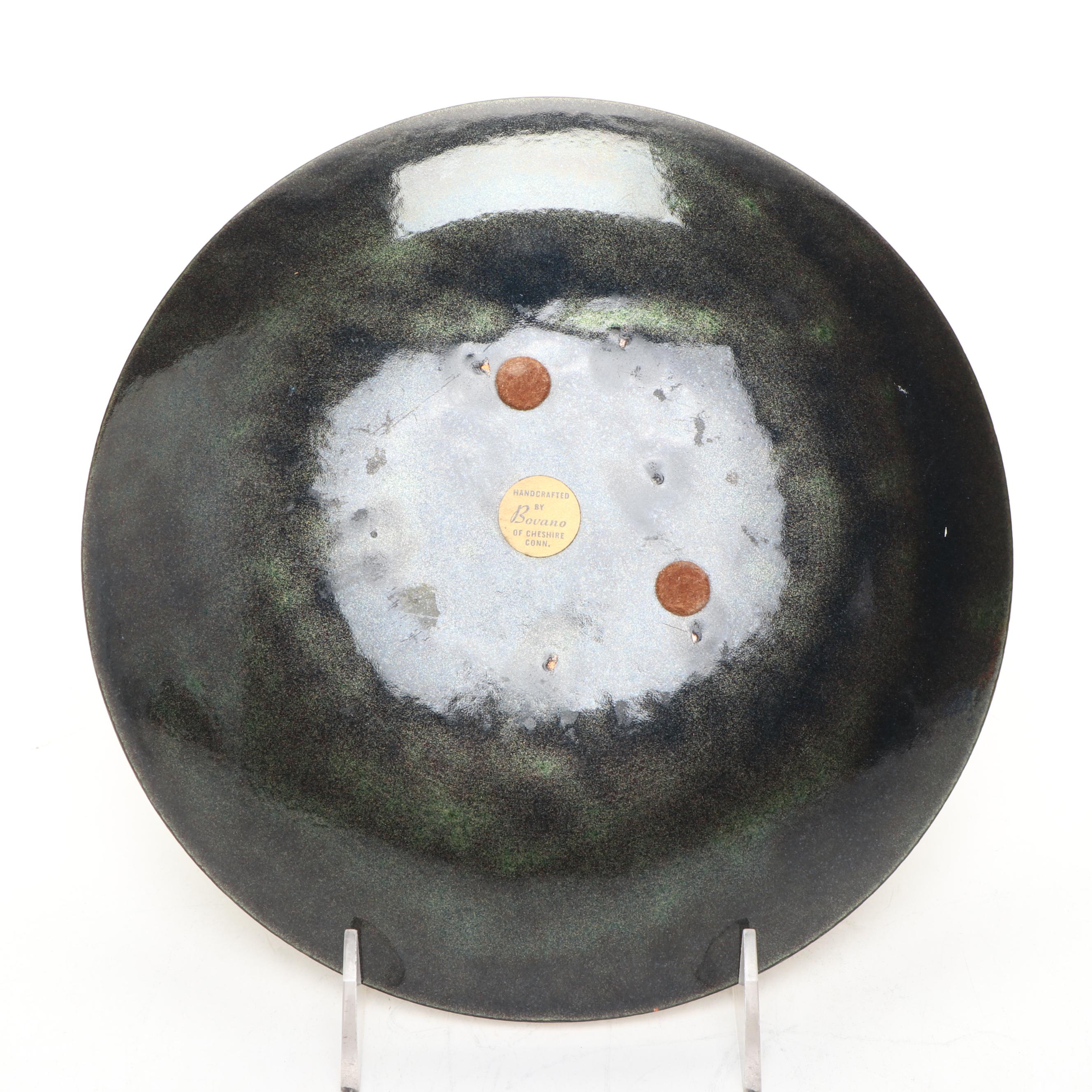 Handcrafted Bovano Enamel Covered Metal Plates with Other Enamel Covered Plates