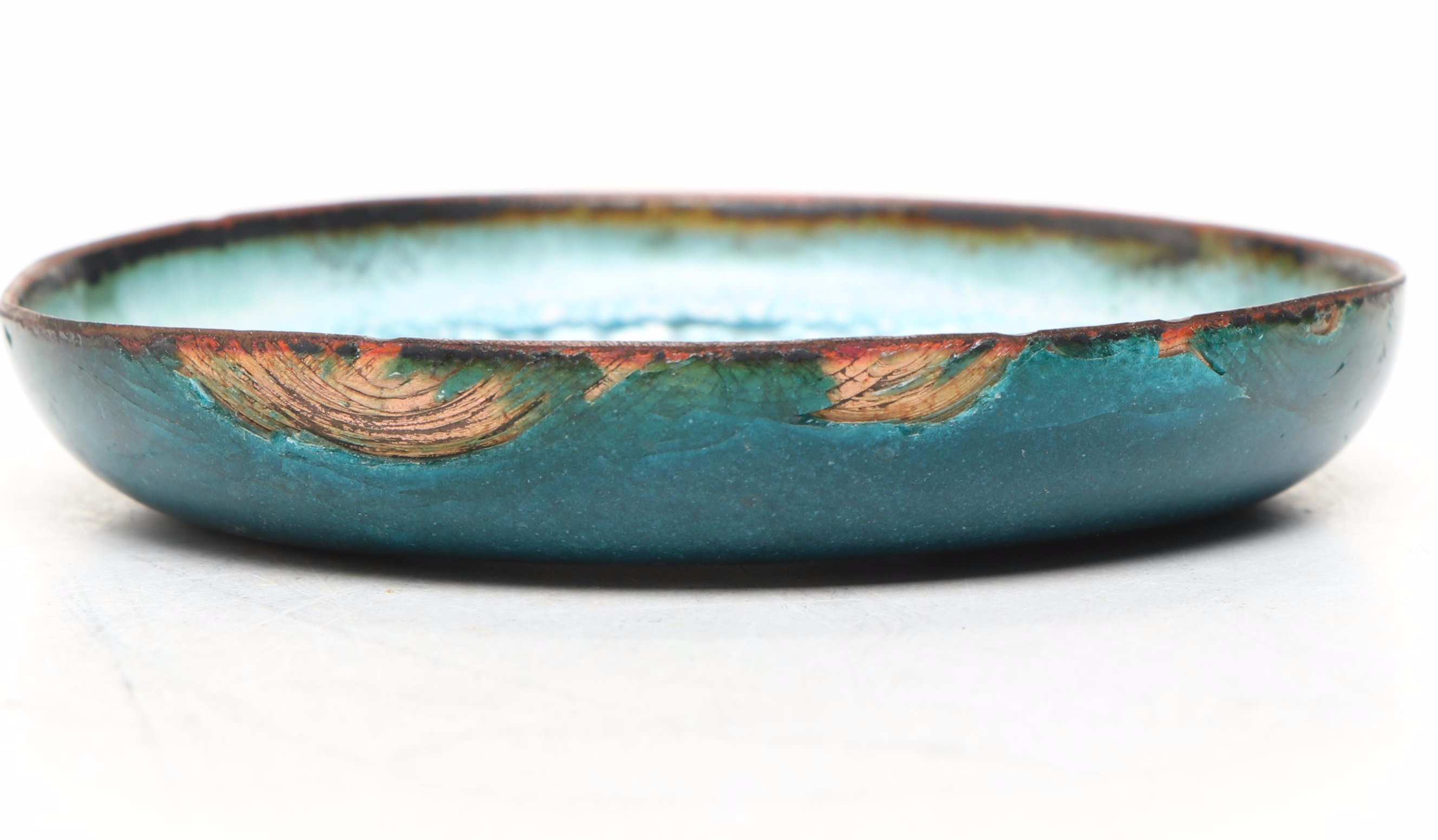 Handcrafted Bovano Enamel Covered Metal Plates with Other Enamel Covered Plates