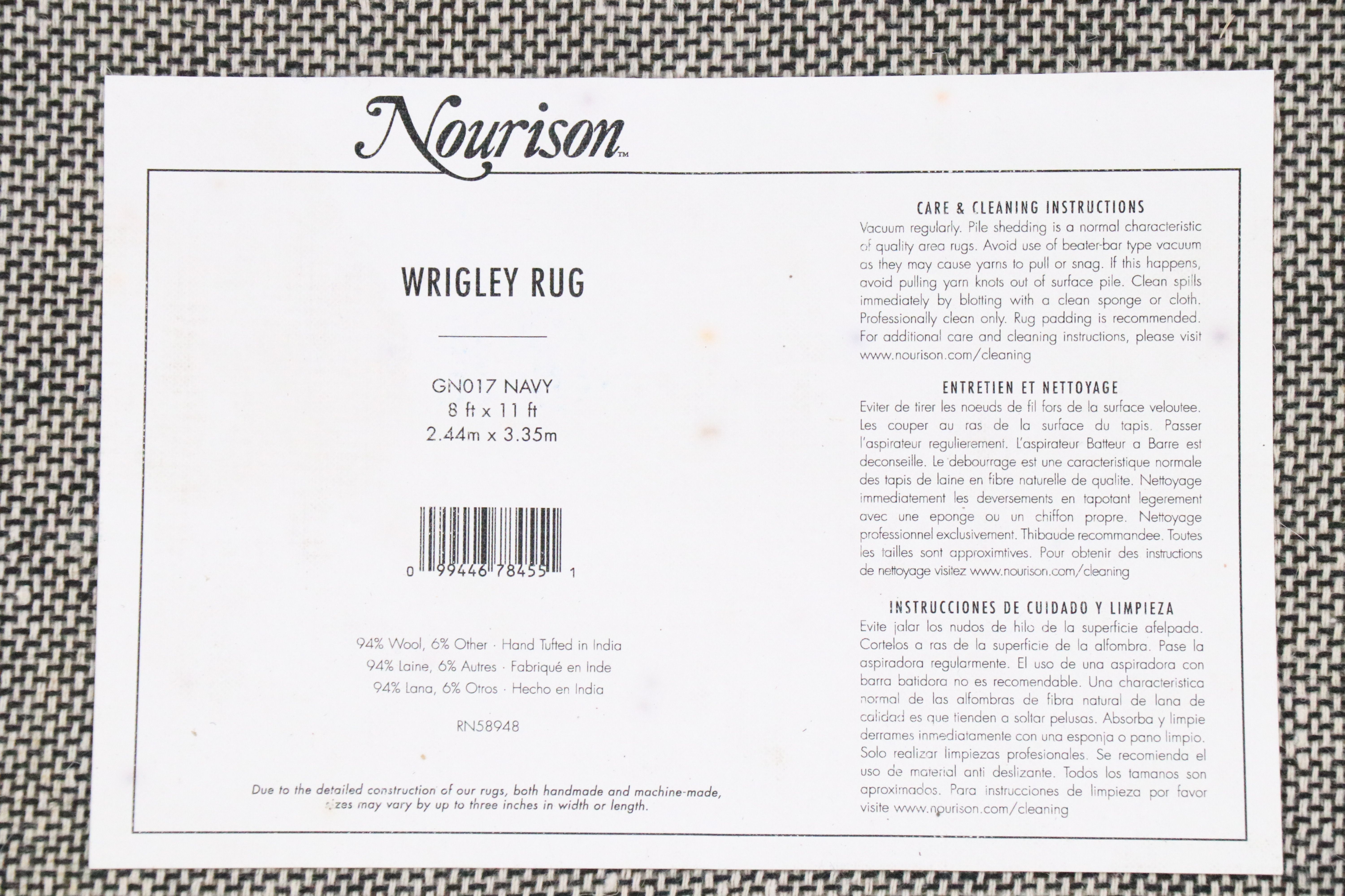 7'11 x 10'10 Hand-Tufted Nourison "Wrigley" Area Rug