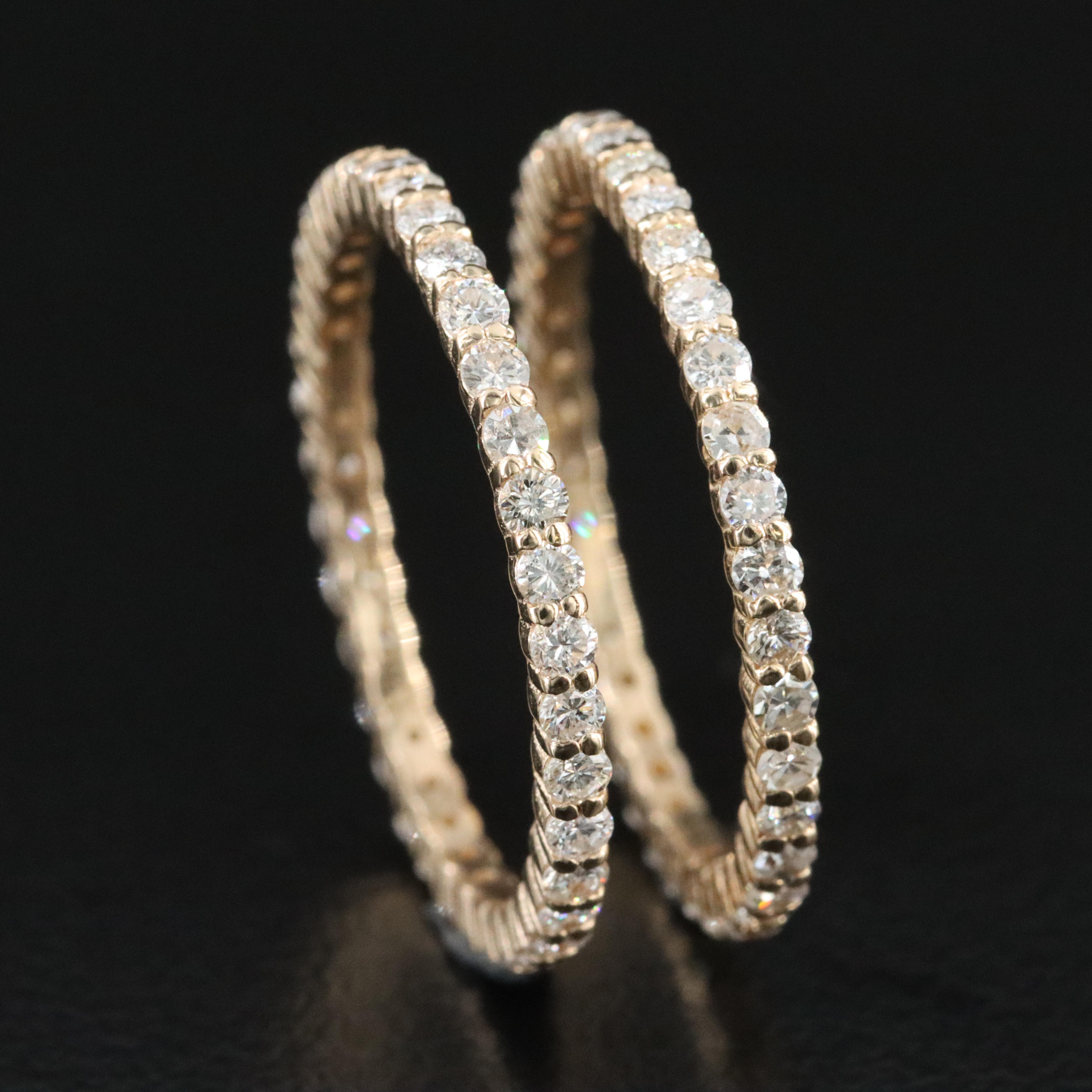 14K 1.38 CTW Diamond Stacker Eternity Bands