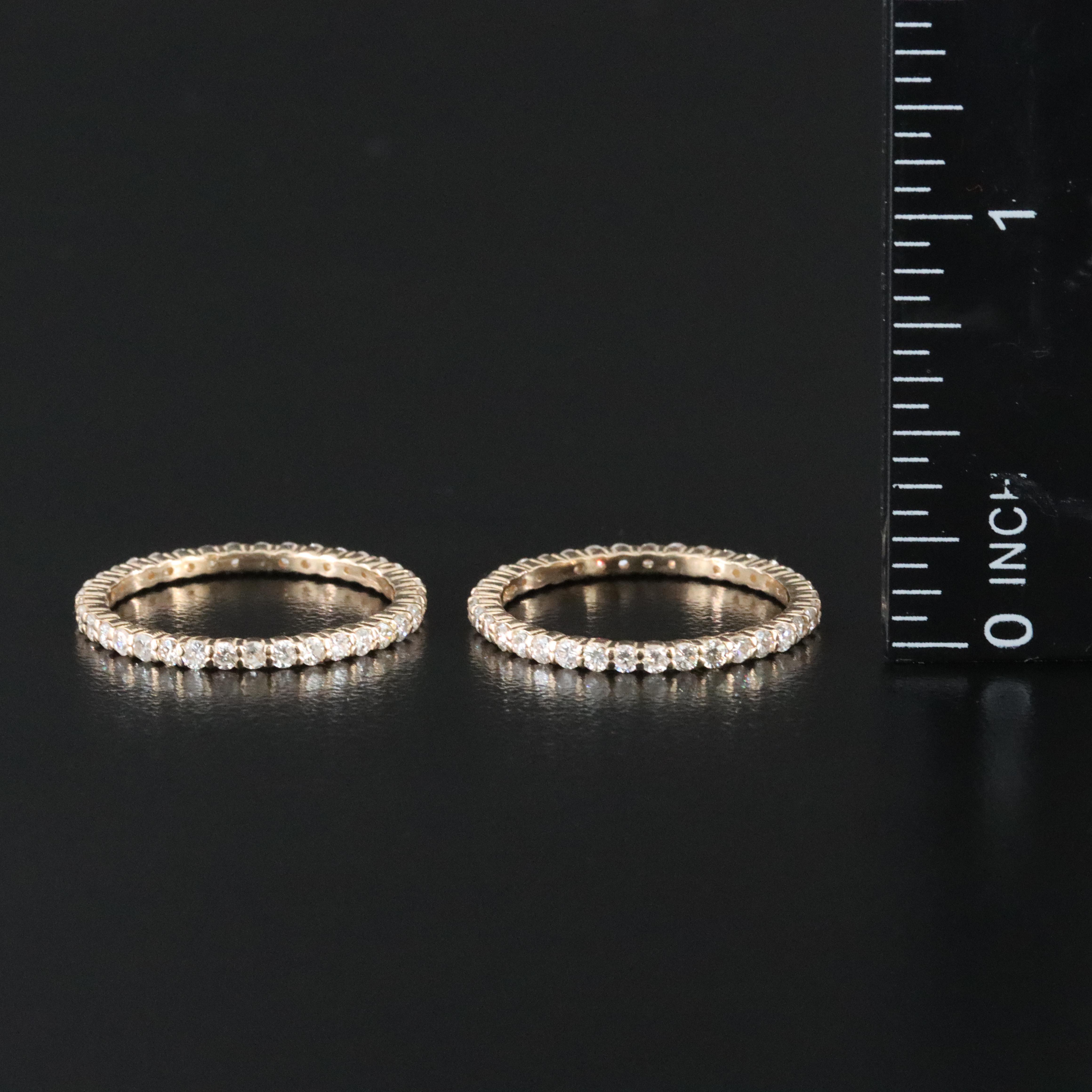 14K 1.38 CTW Diamond Stacker Eternity Bands