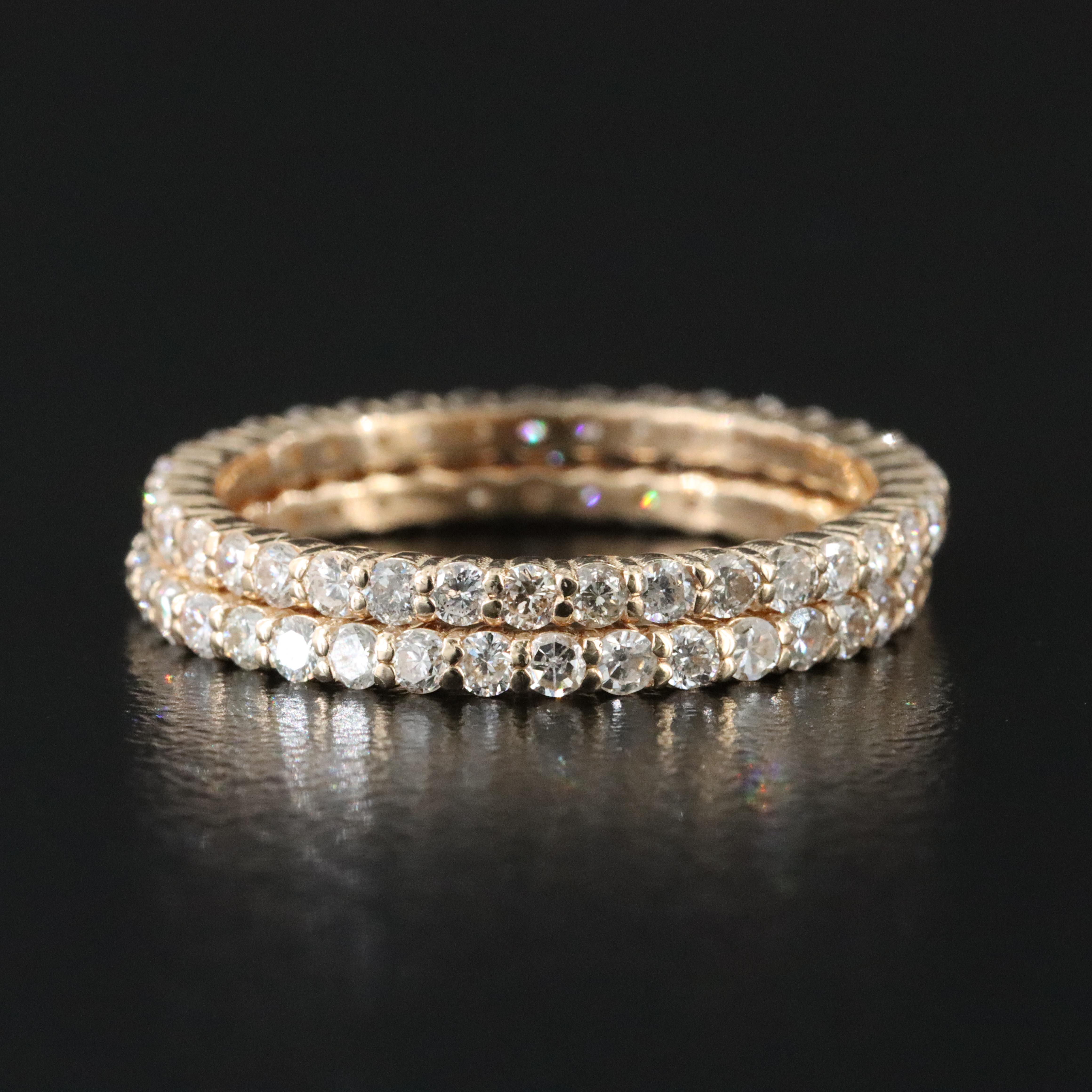 14K 1.38 CTW Diamond Stacker Eternity Bands