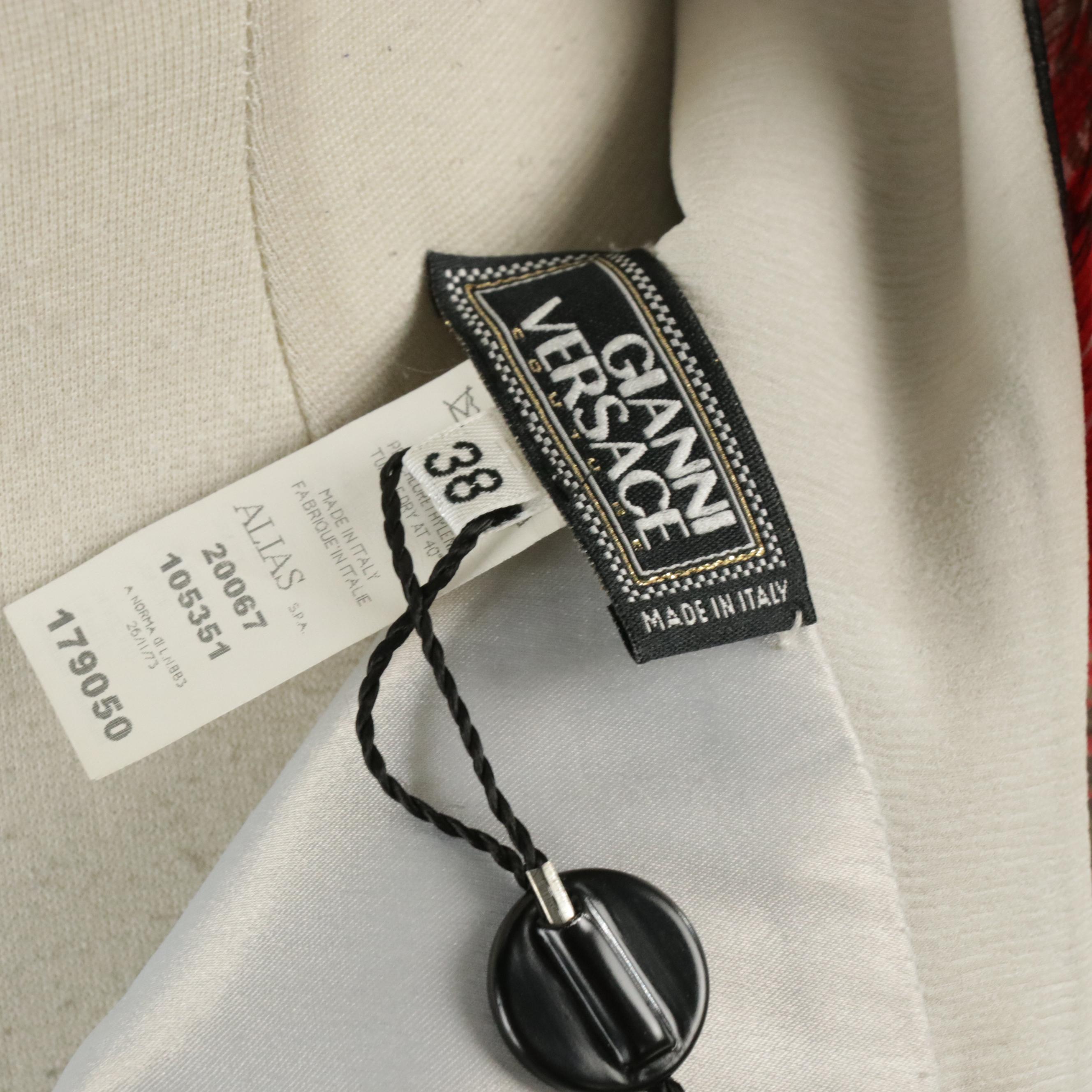 Gianni Versace Couture Ostrich Feather Print Silk Blend and Leather Halter Dress