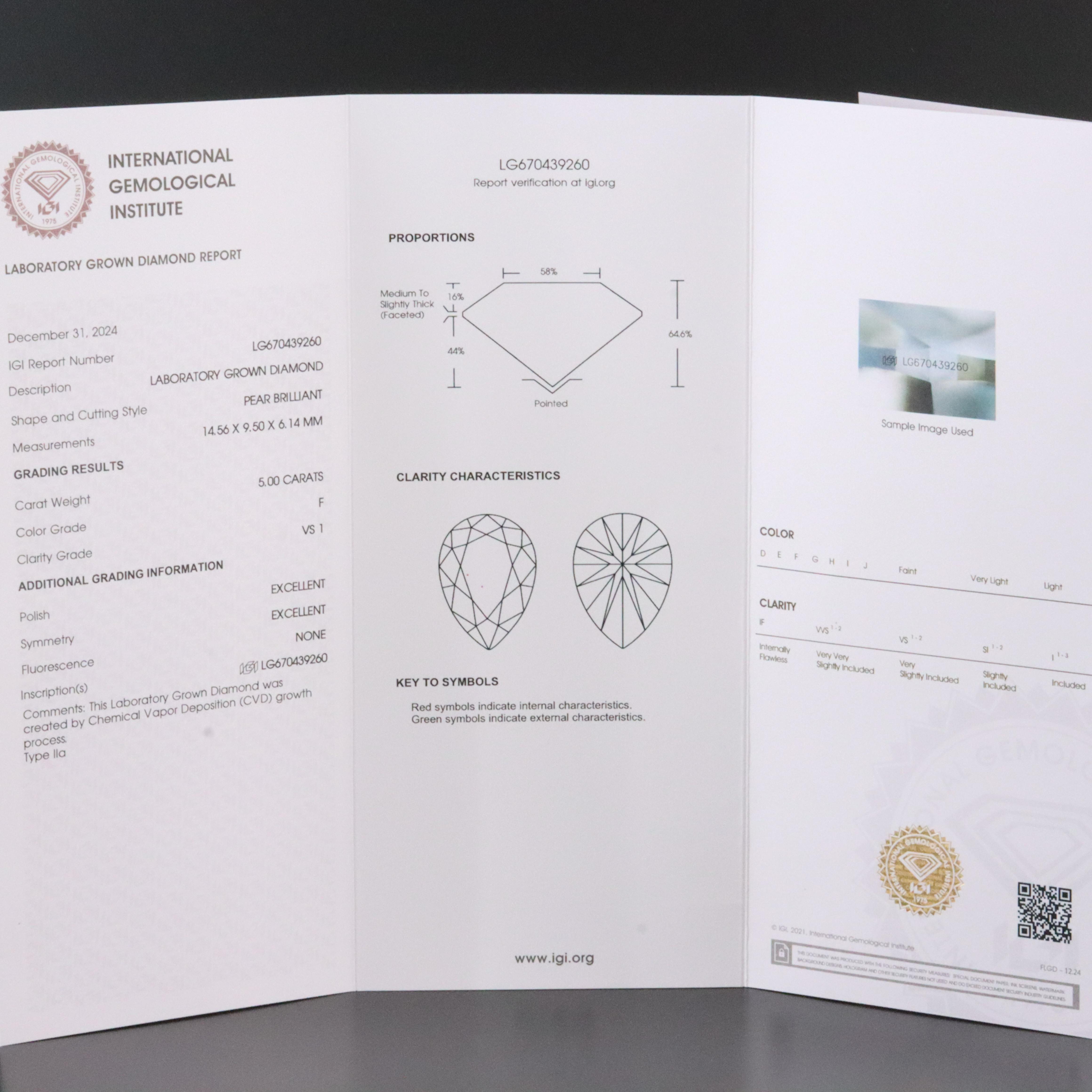 Platinum 33.77 CTW Lab Grown Diamond Necklace with IGI Report