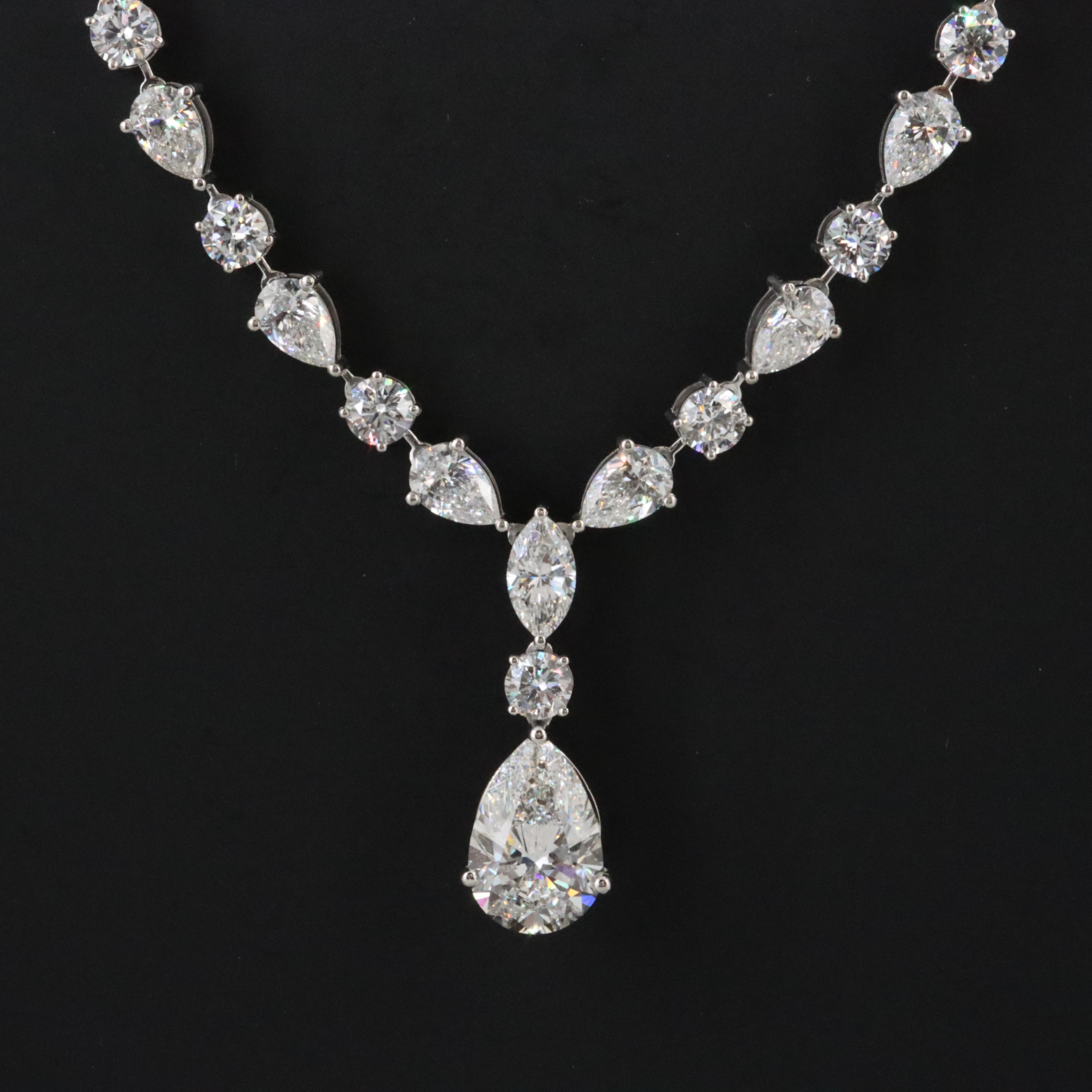 Platinum 33.77 CTW Lab Grown Diamond Necklace with IGI Report