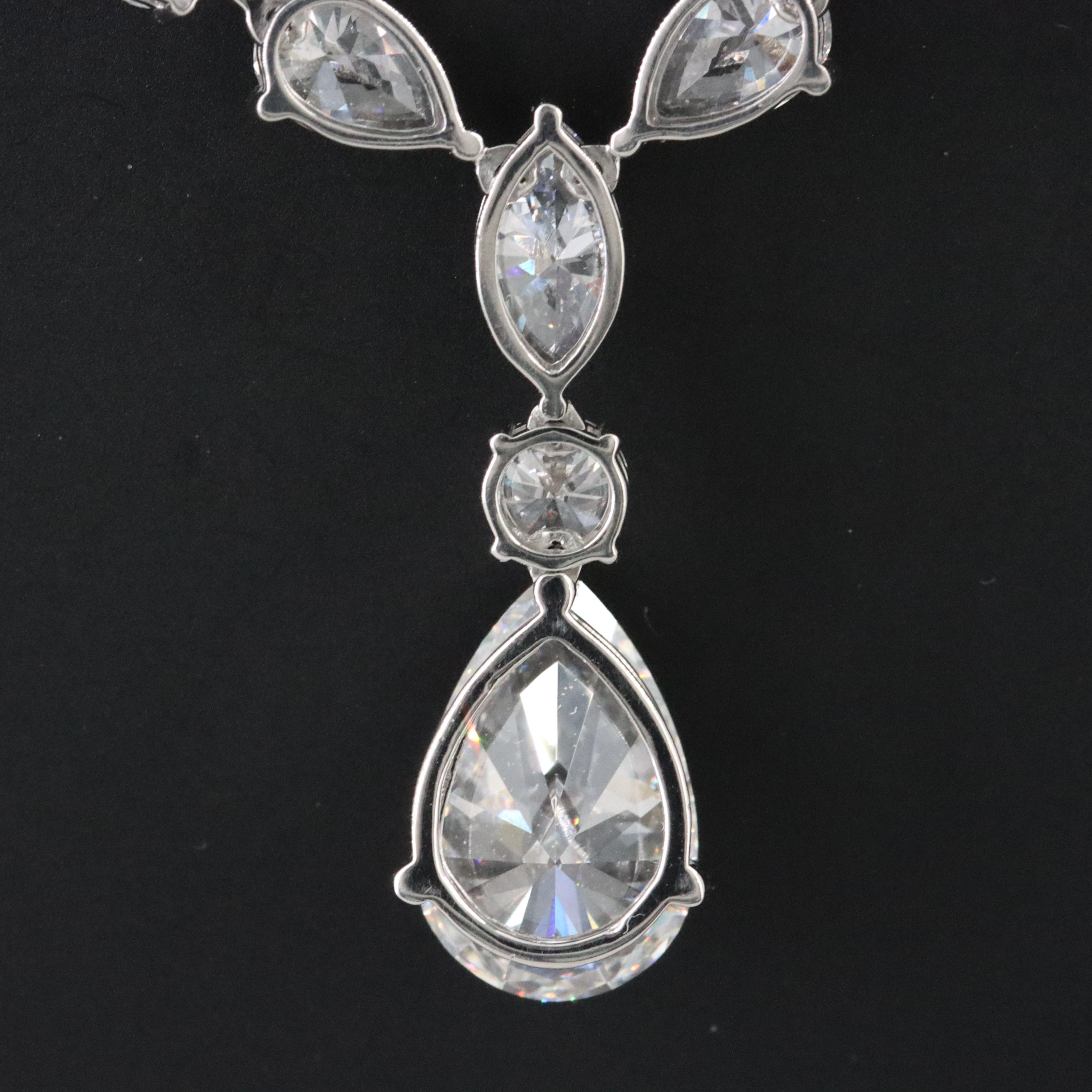 Platinum 33.77 CTW Lab Grown Diamond Necklace with IGI Report