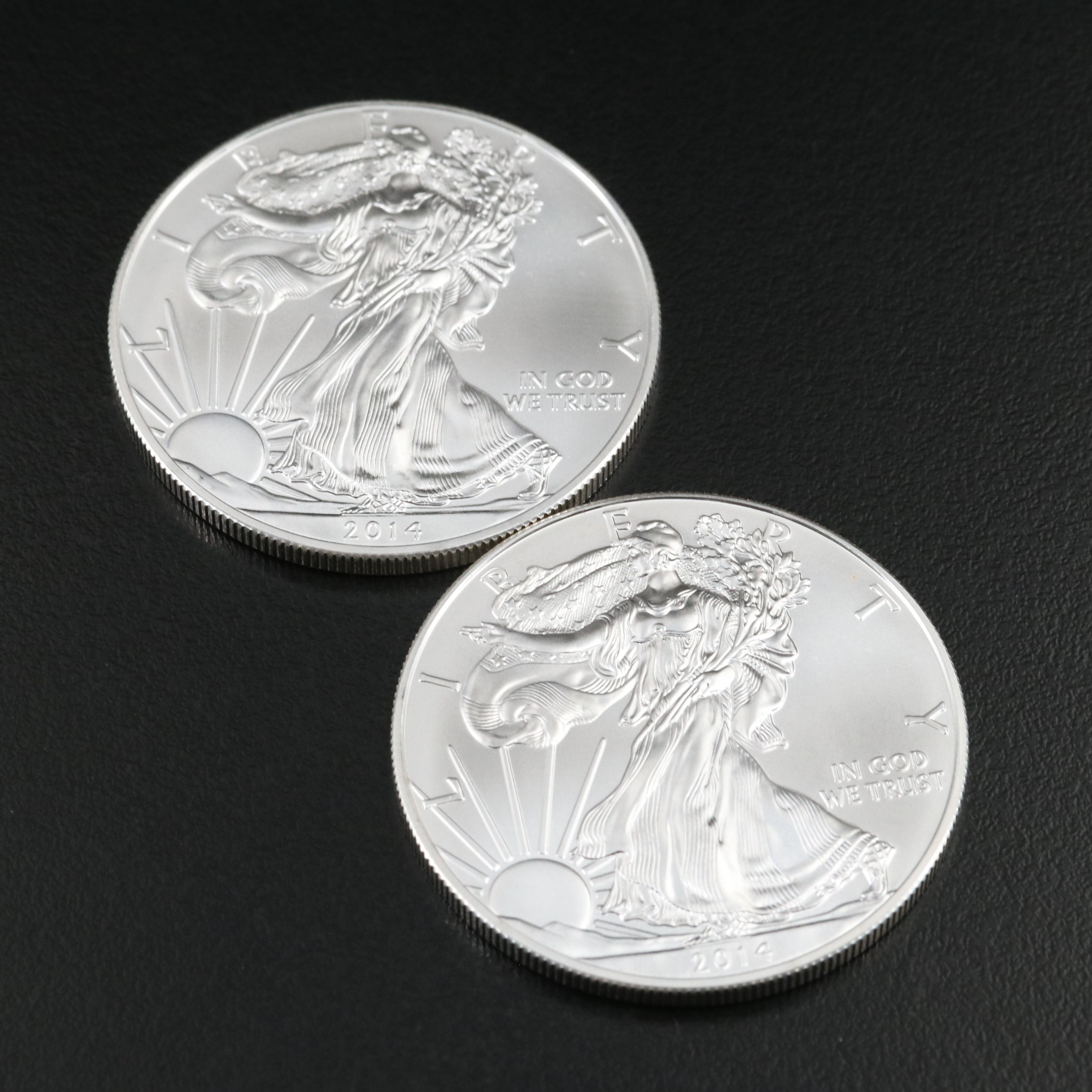 Two 2014 U.S. Silver Eagles