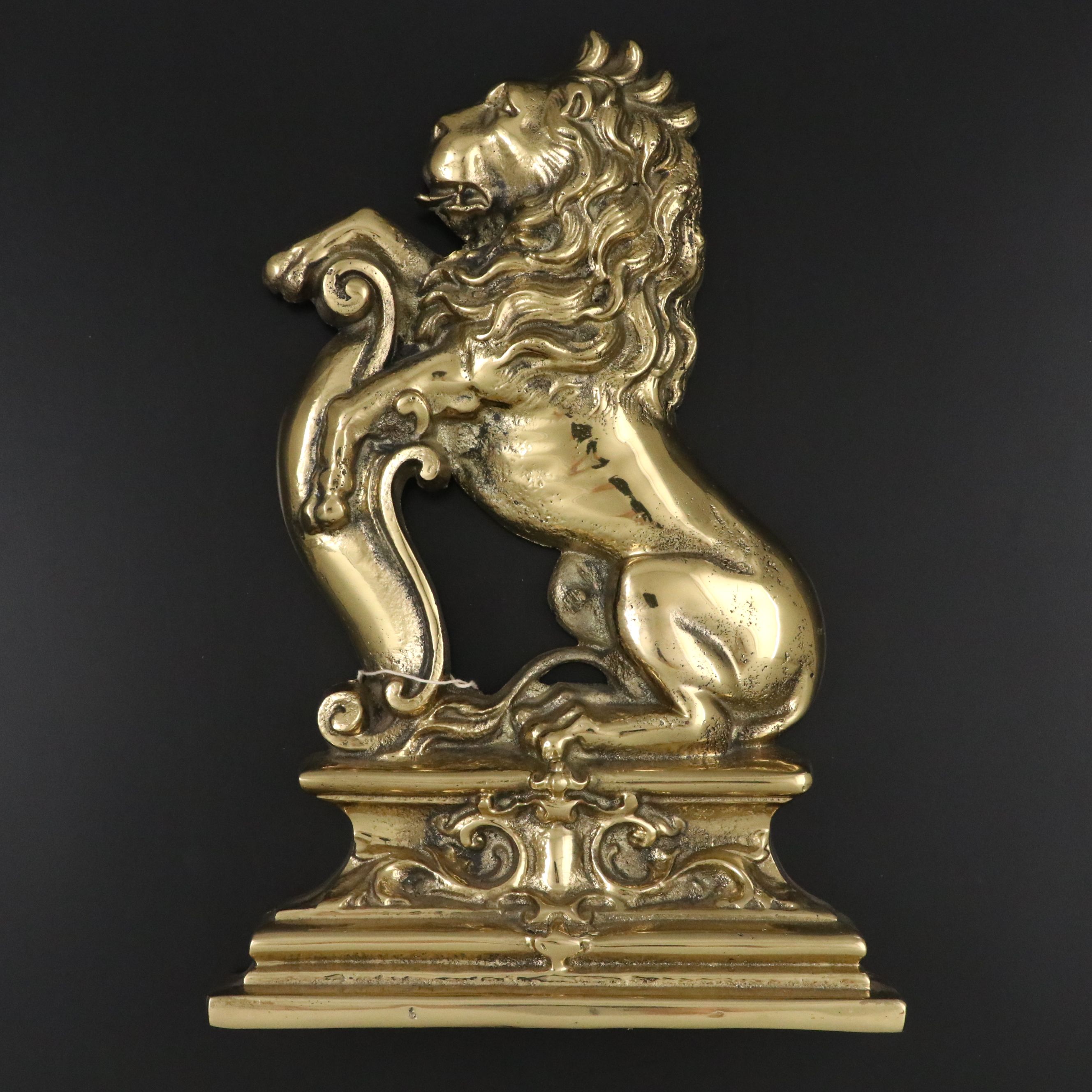 Kirk & Matz Lacquered Brass Lion Doorstop