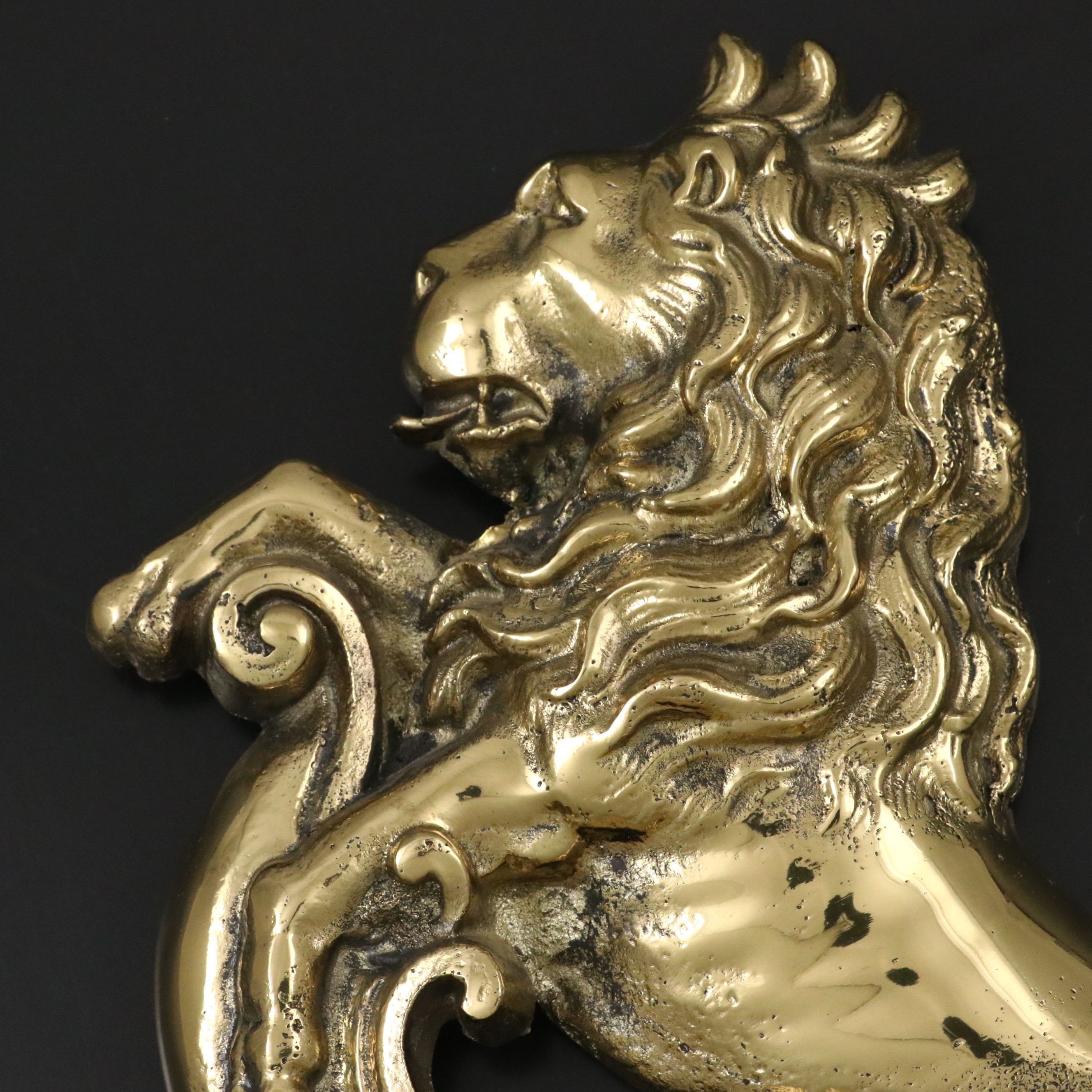 Kirk & Matz Lacquered Brass Lion Doorstop