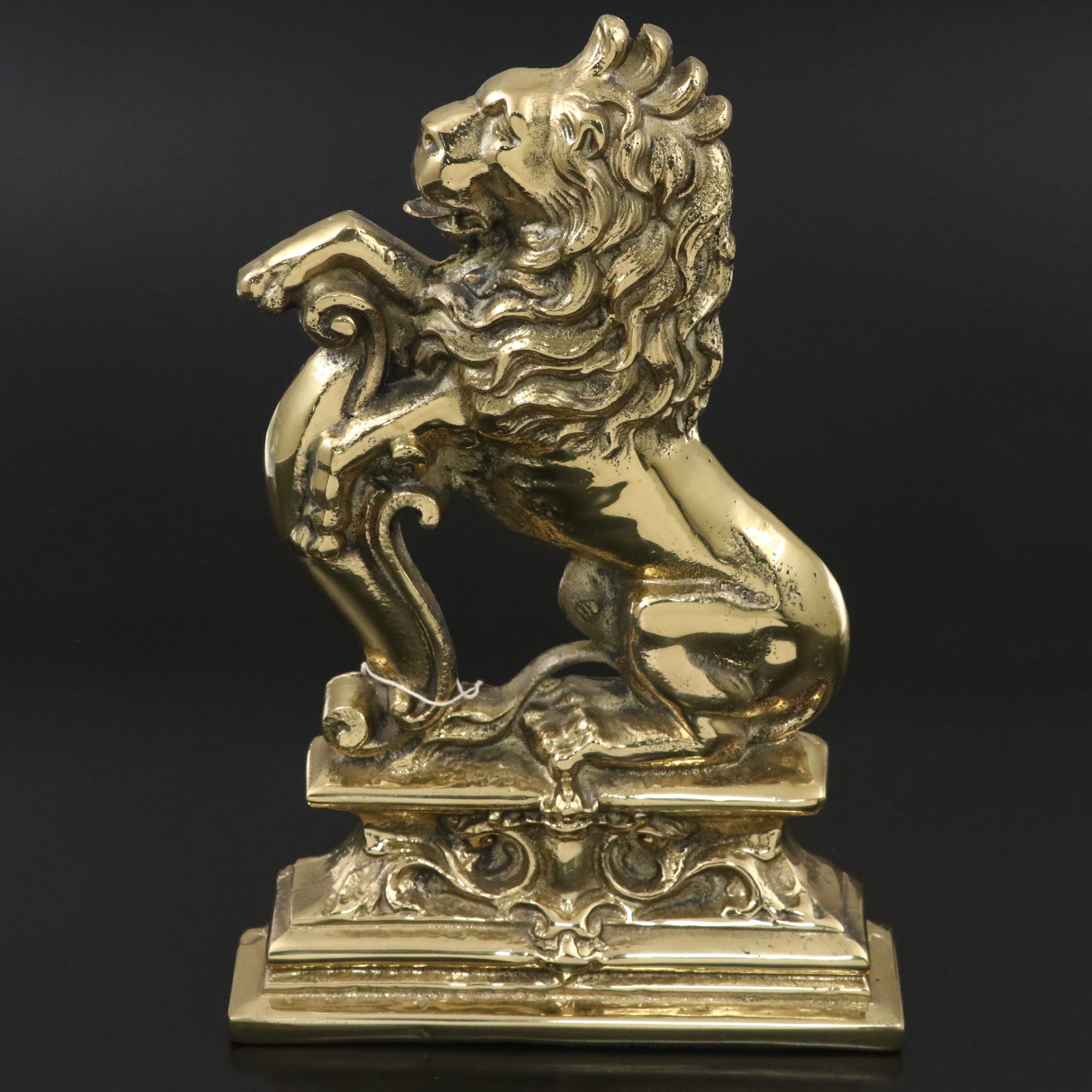 Kirk & Matz Lacquered Brass Lion Doorstop