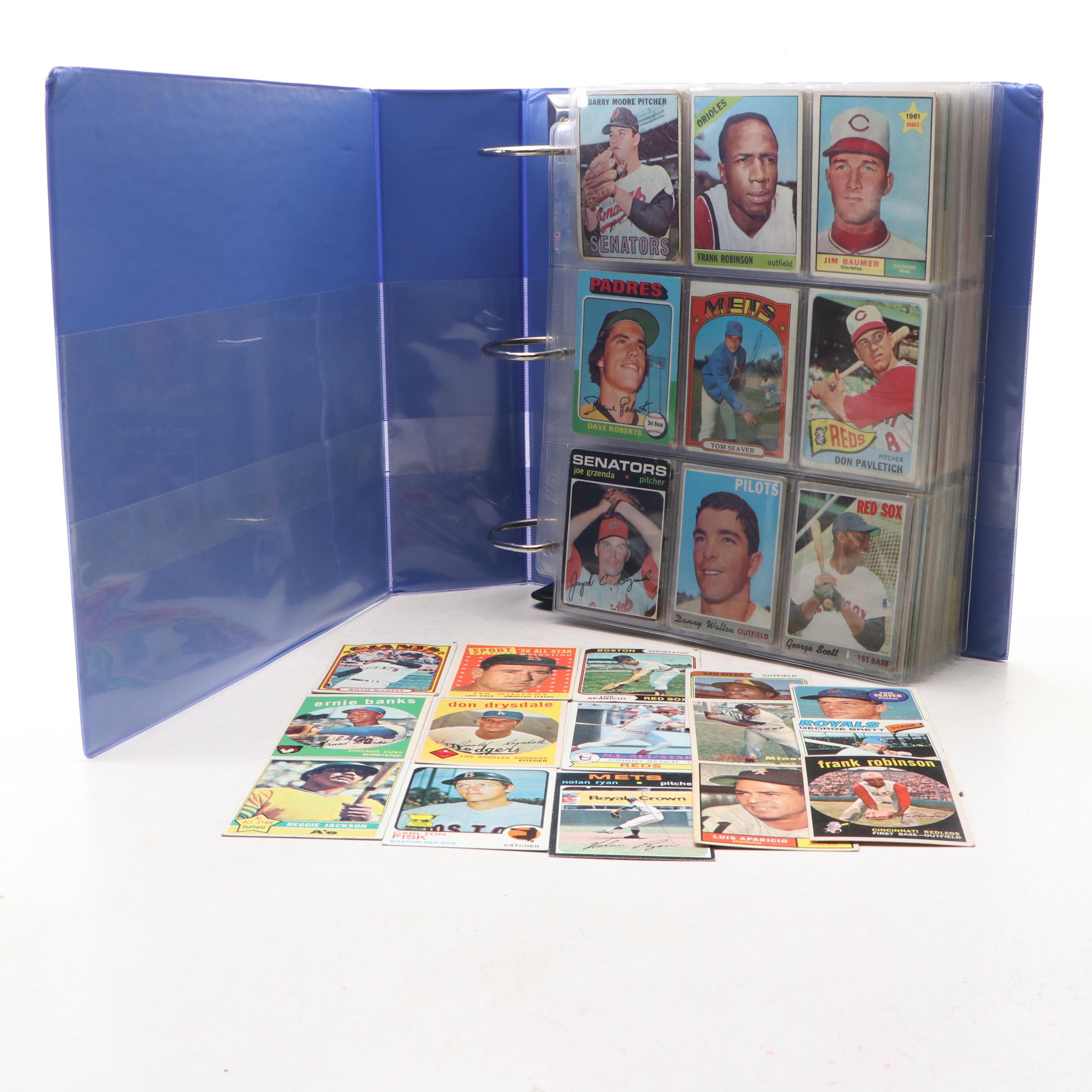 Topps Baseball Cards Featuring Ted Williams, Ernie Banks, and More, 1950s-1970s