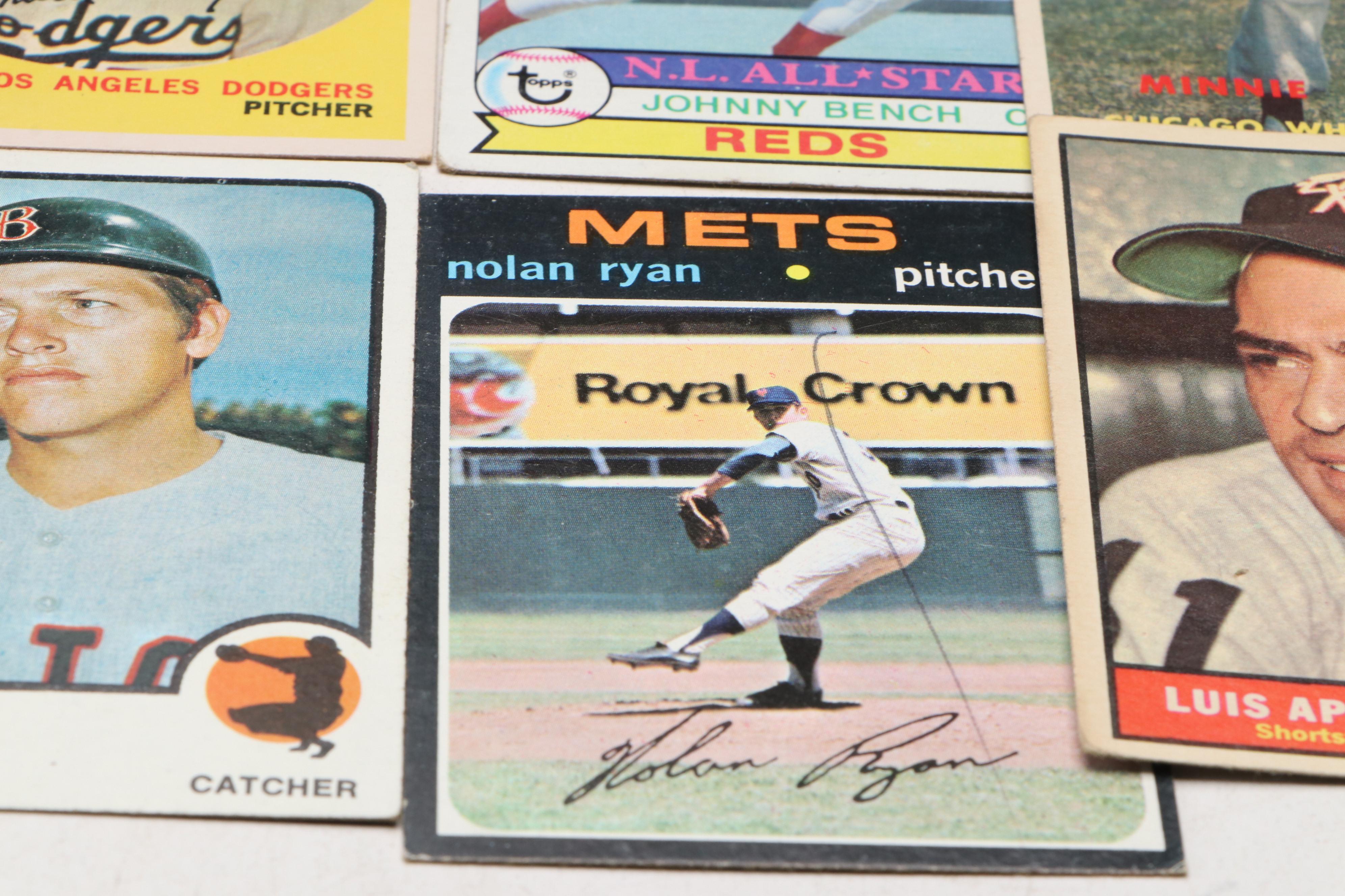 Topps Baseball Cards Featuring Ted Williams, Ernie Banks, and More, 1950s-1970s