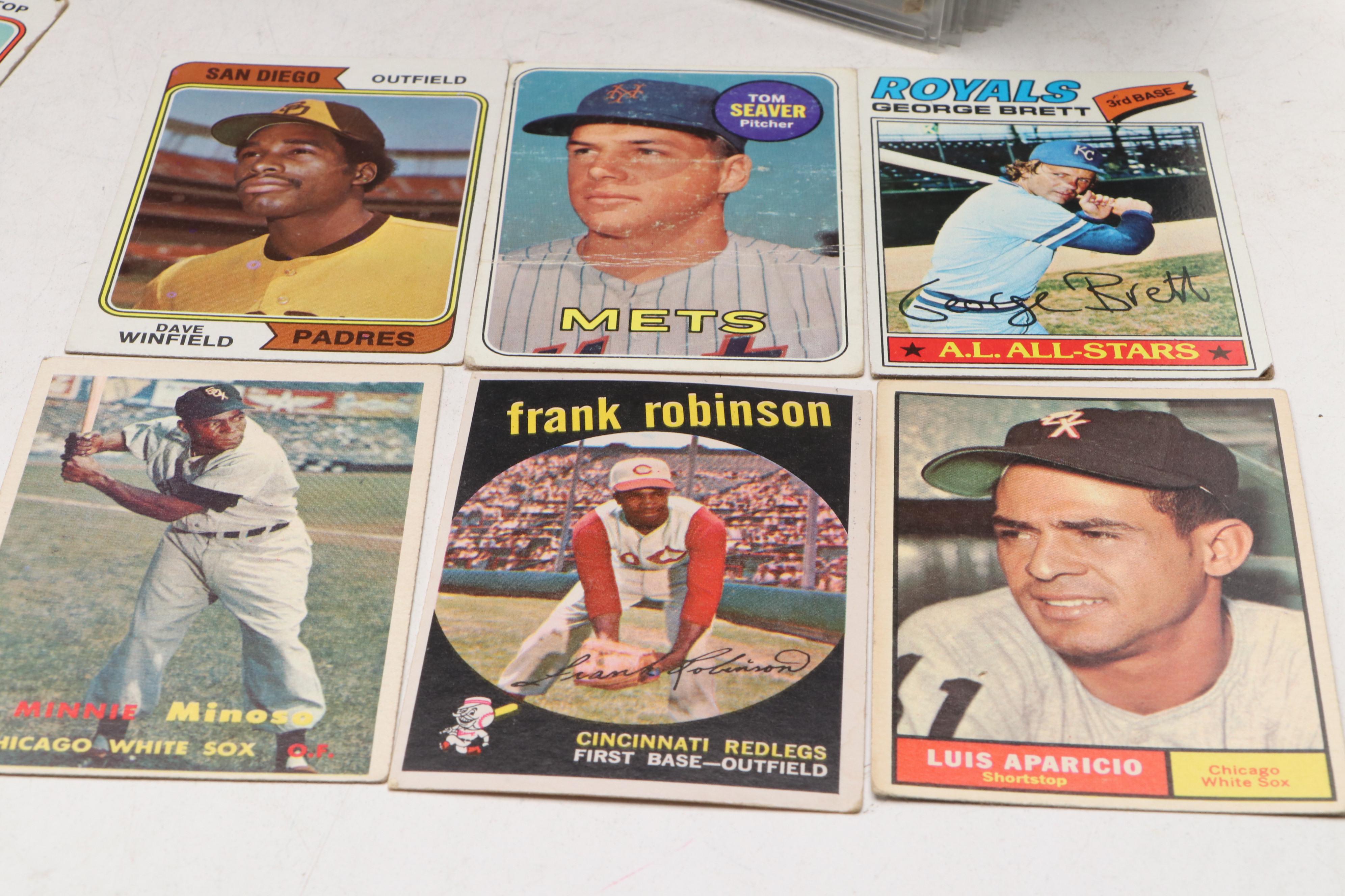 Topps Baseball Cards Featuring Ted Williams, Ernie Banks, and More, 1950s-1970s