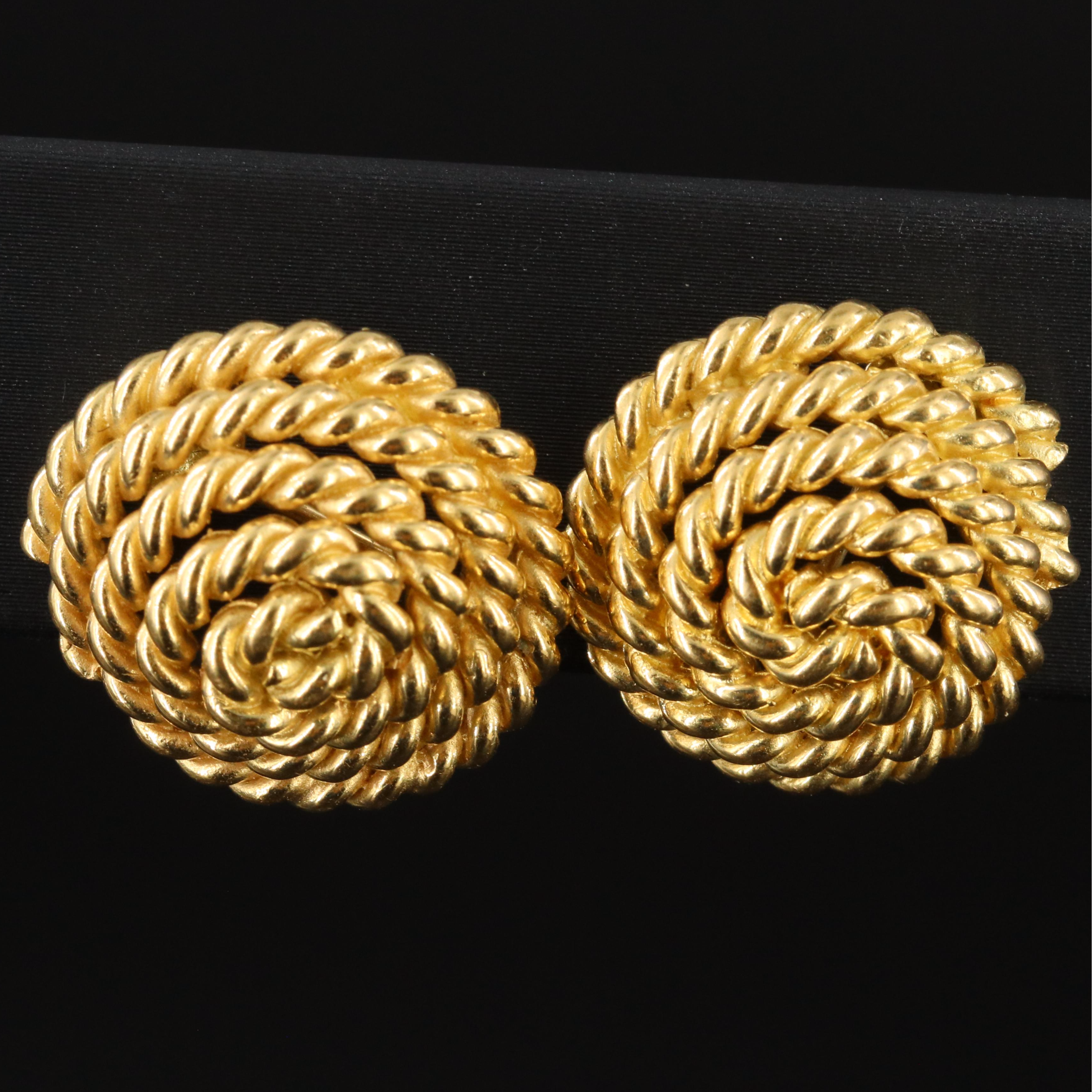 Tiffany & Co. 18K Coiled Rope Earrings