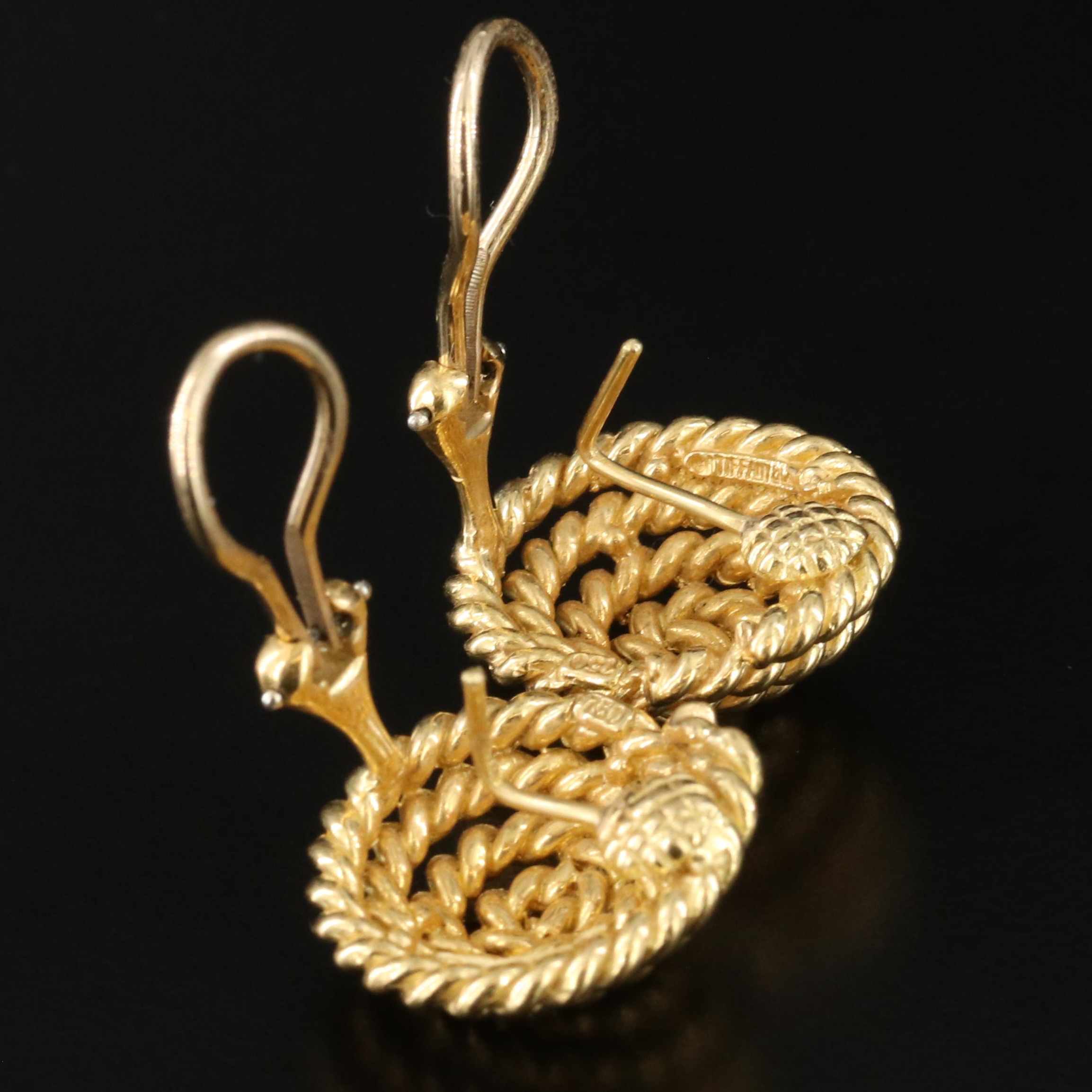 Tiffany & Co. 18K Coiled Rope Earrings