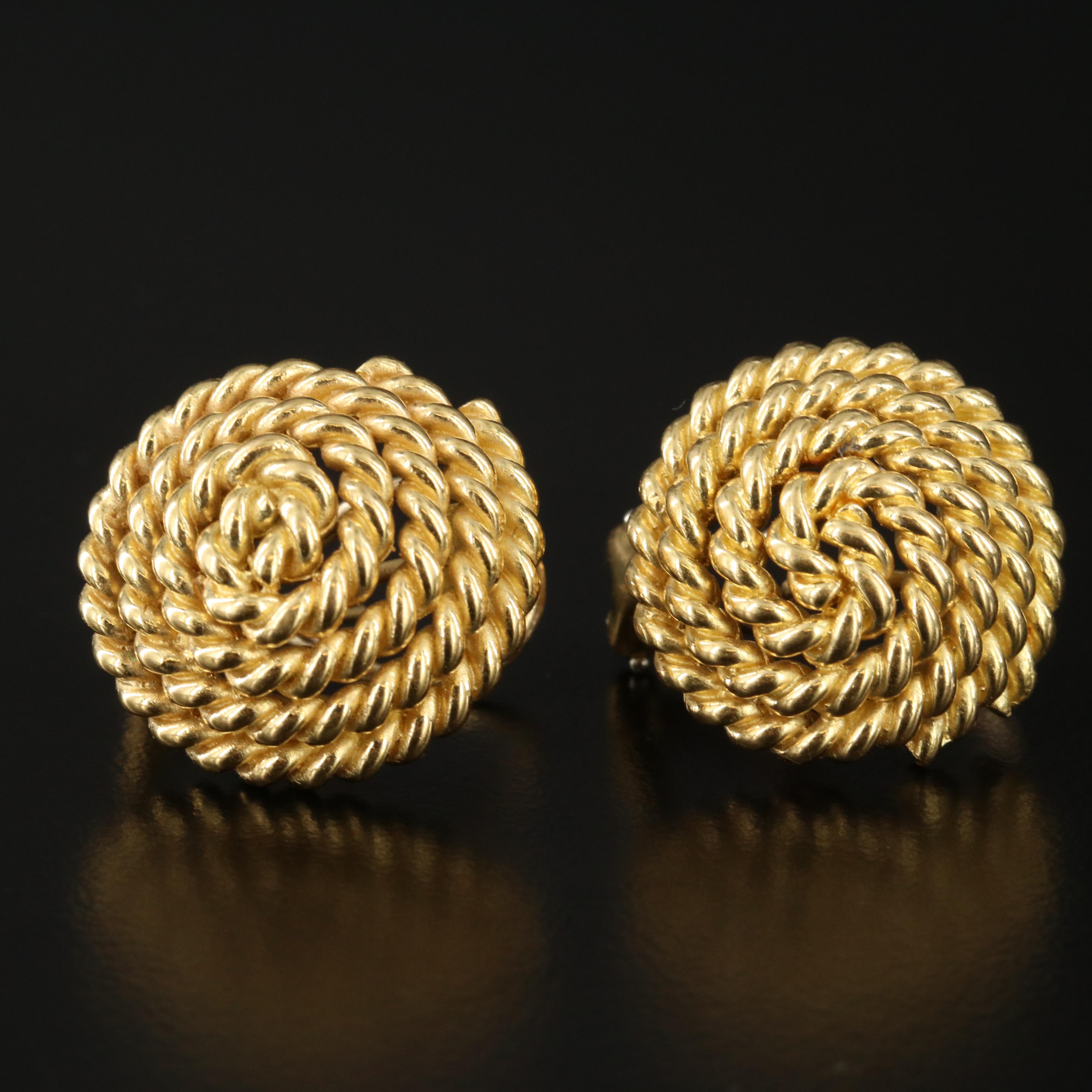 Tiffany & Co. 18K Coiled Rope Earrings