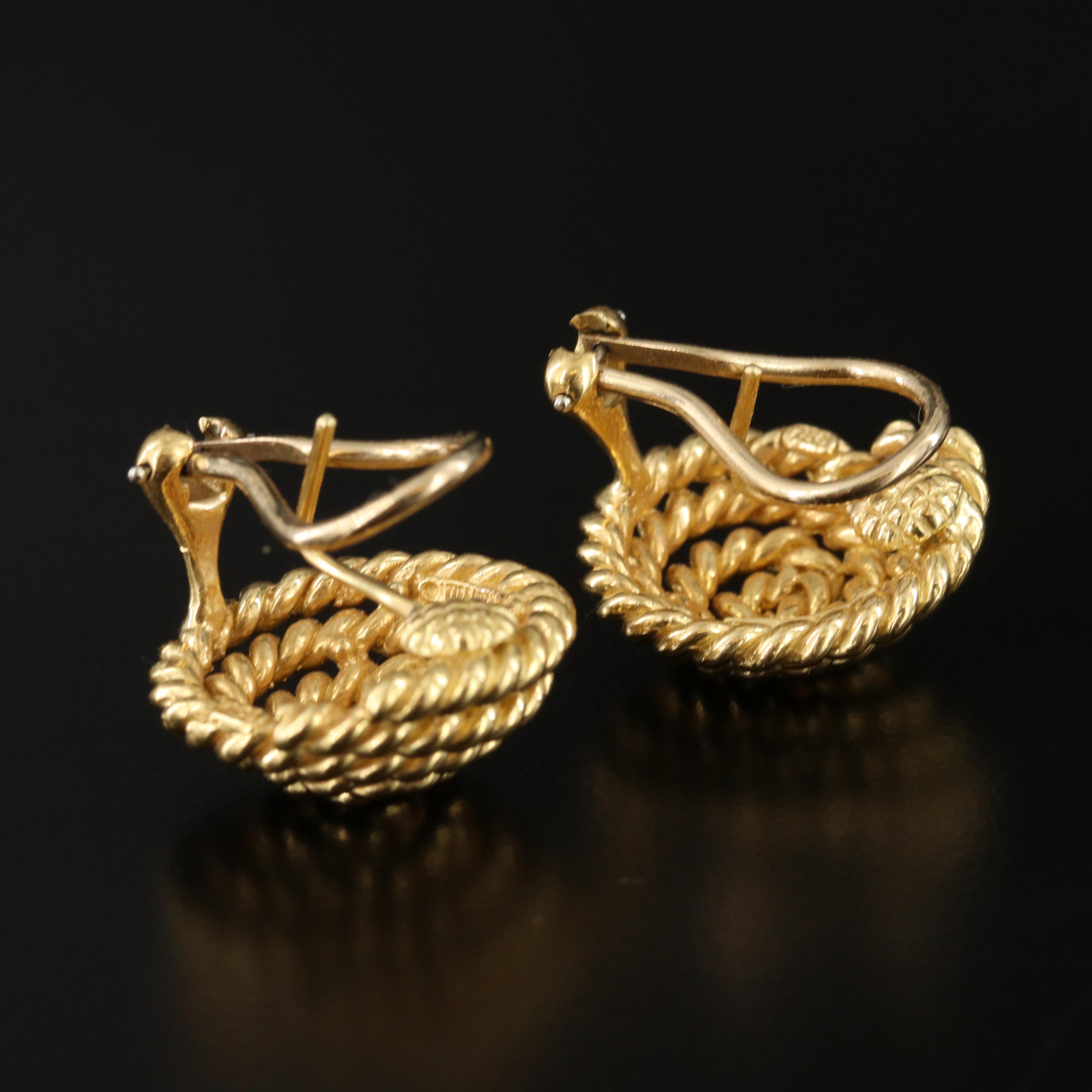 Tiffany & Co. 18K Coiled Rope Earrings