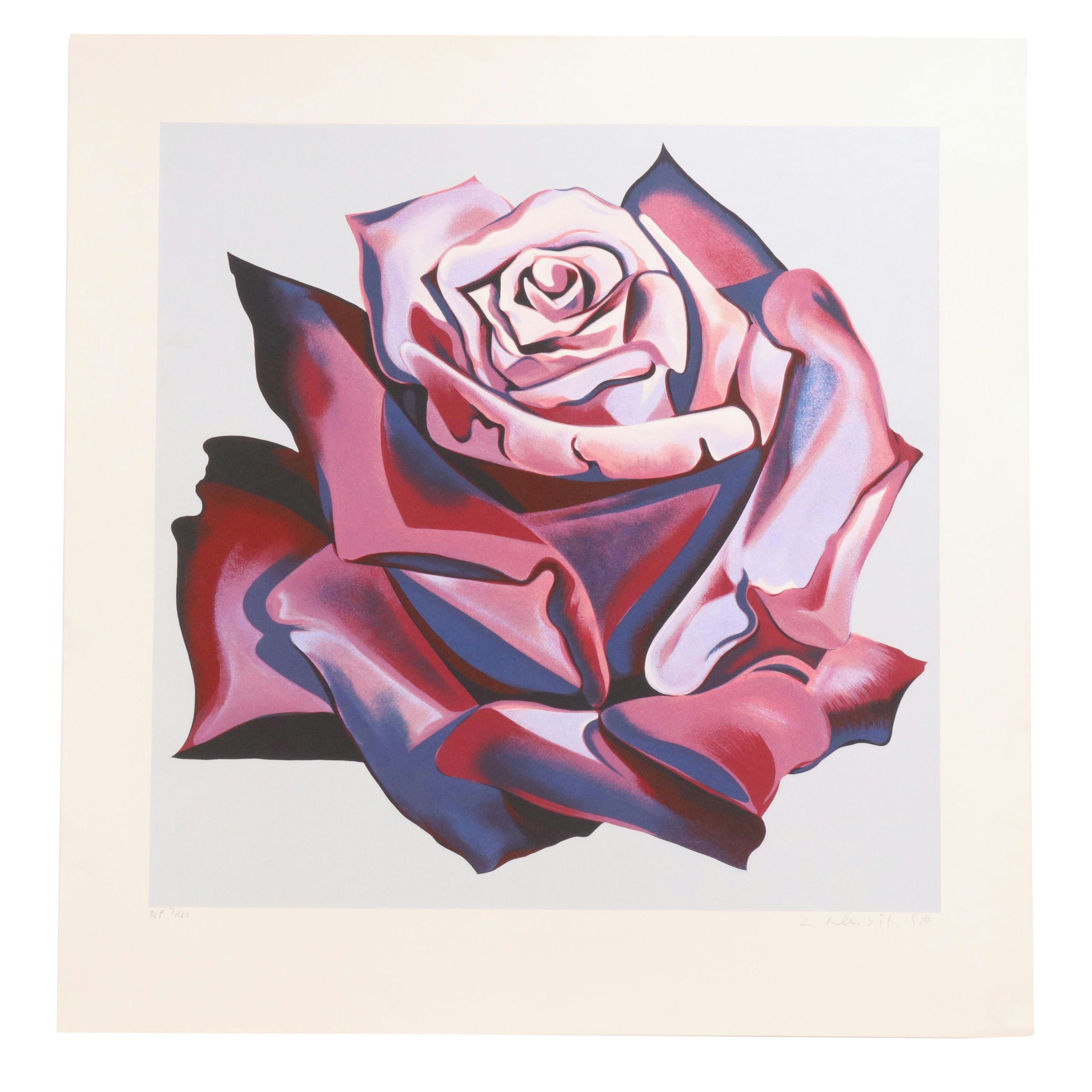 Lowell Blair Nesbitt Serigraph "Red Rose," 1980
