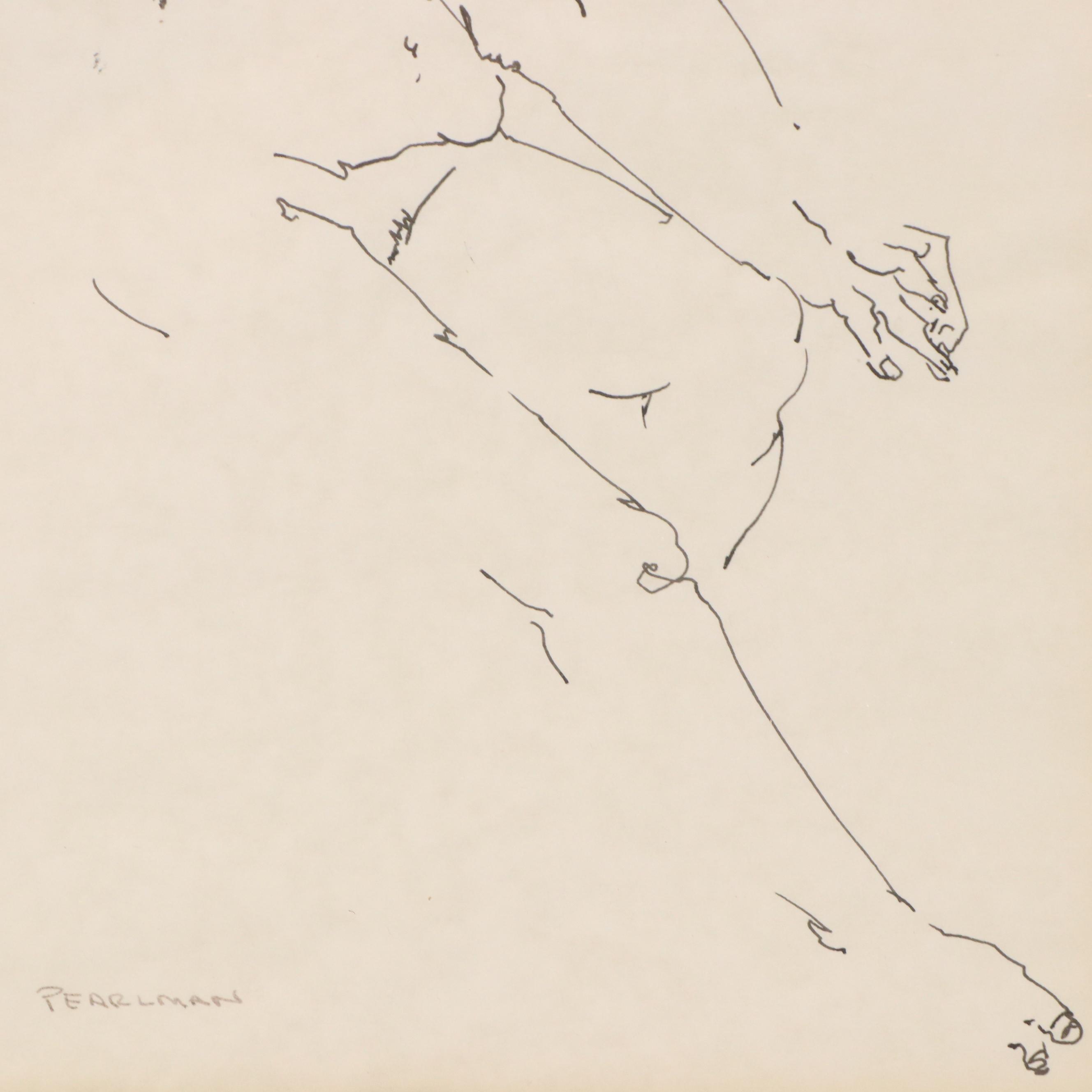 Ruthe Pearlman Ink Figure Studies, Mid–Late 20th Century