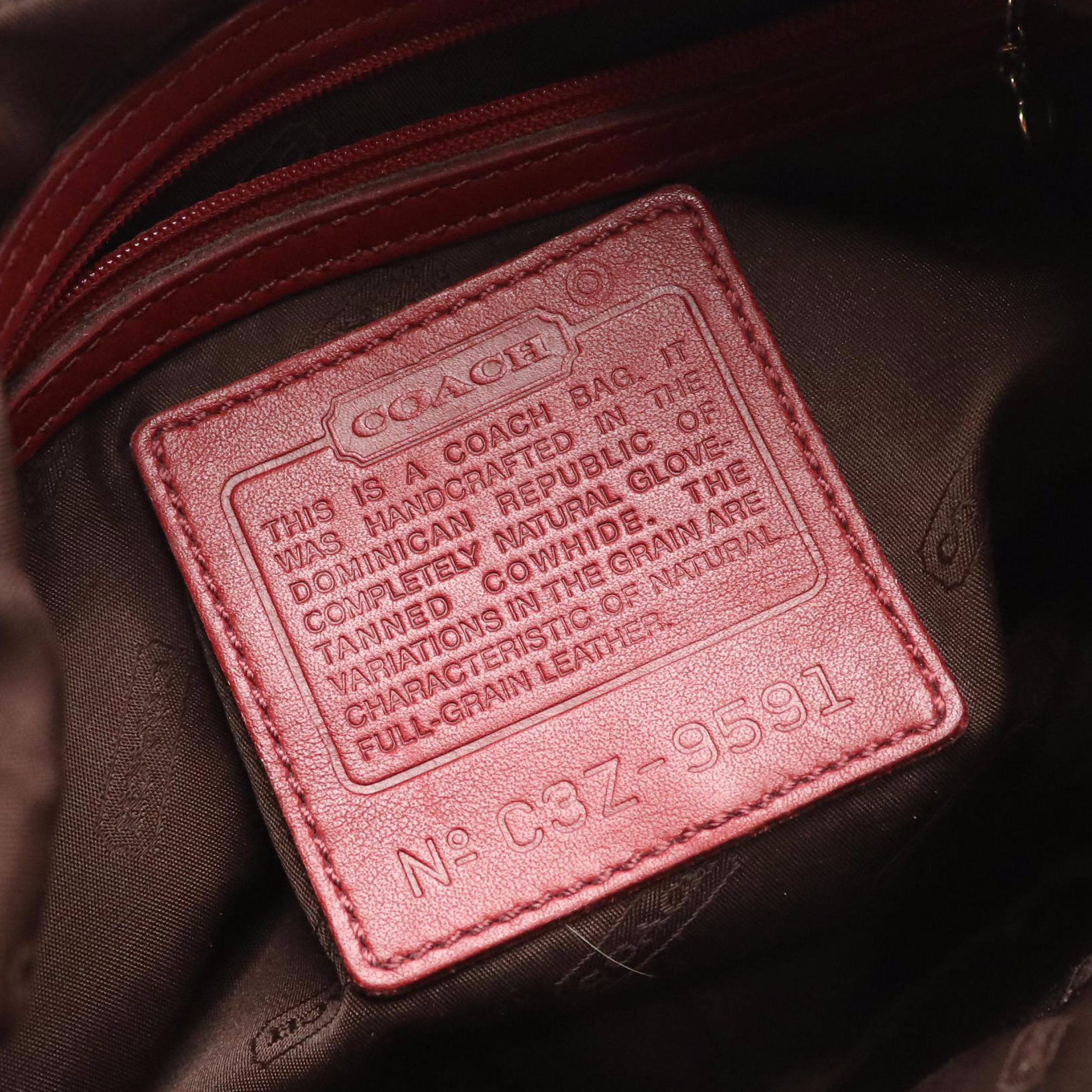 Coach Red and Black Leather Hobo Shoulder Bags, Zippered Denim Bag