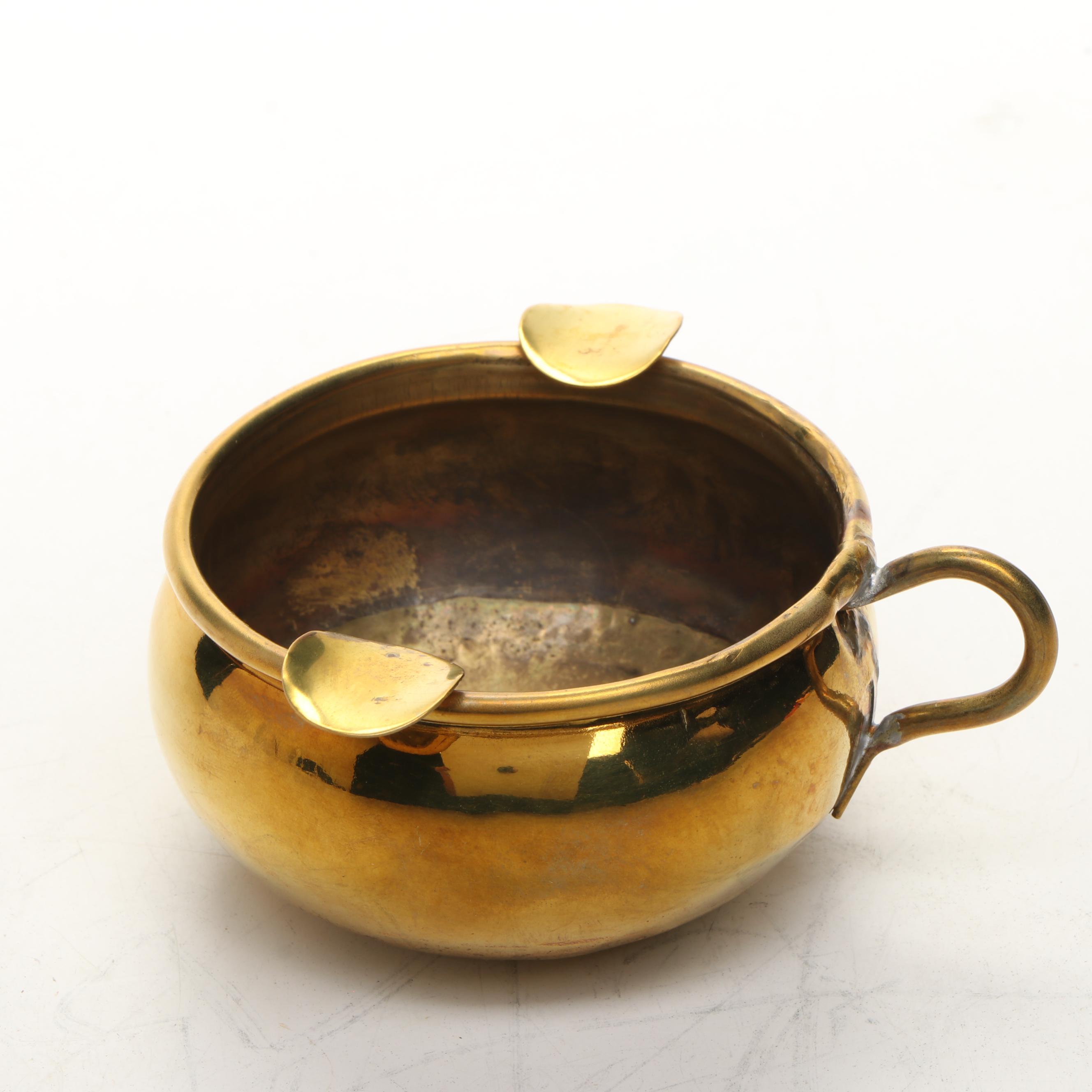 Indian Brass Candlesticks with Other Brass Candlestick and Ashtrays