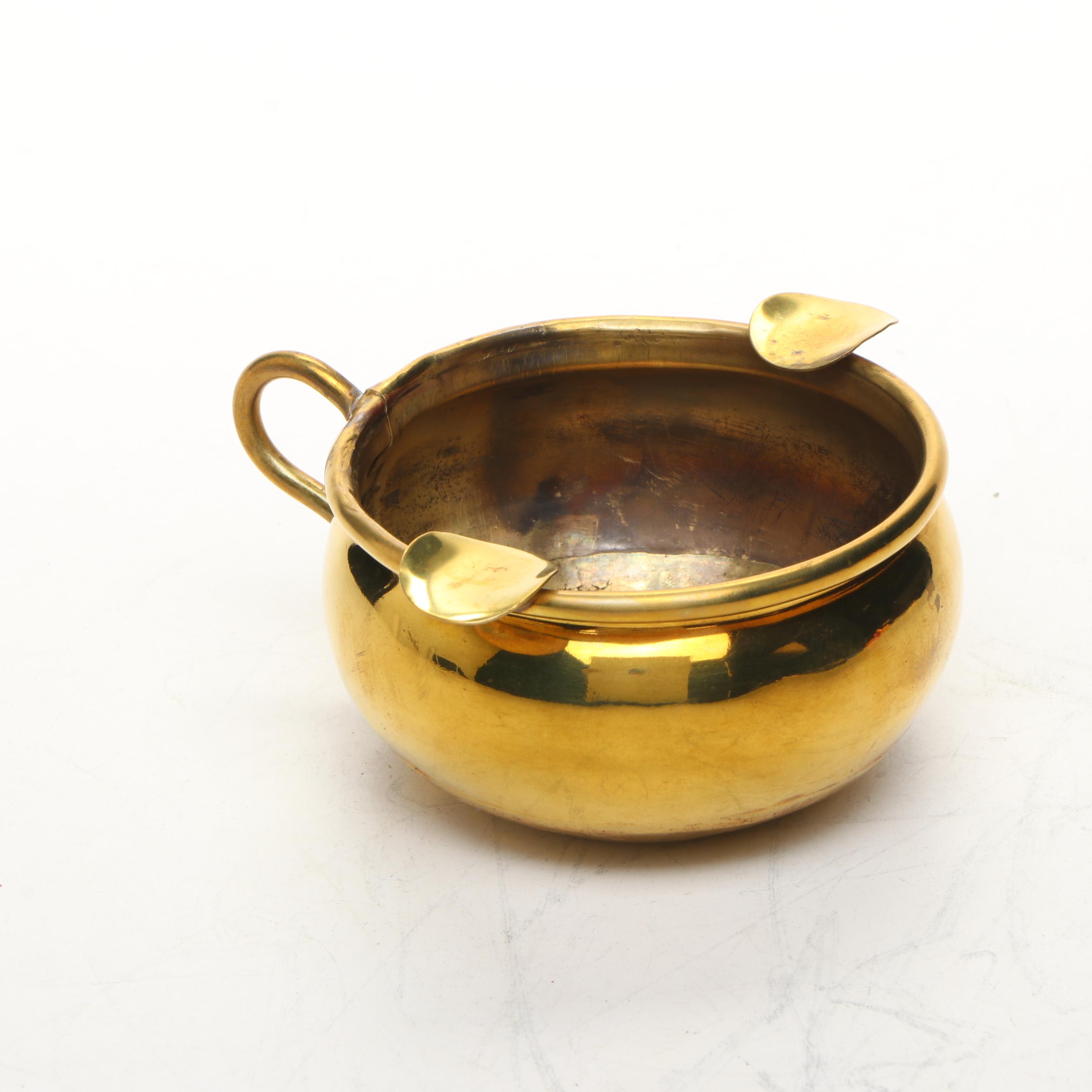 Indian Brass Candlesticks with Other Brass Candlestick and Ashtrays