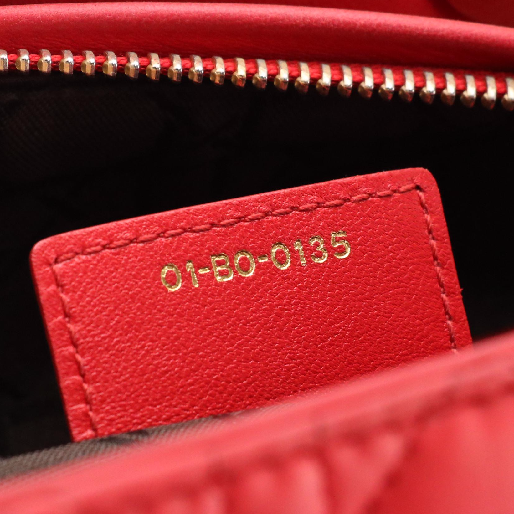 Christian Dior Large Lady Dior Two-Way Handbag in Cannage Quilted Lambskin