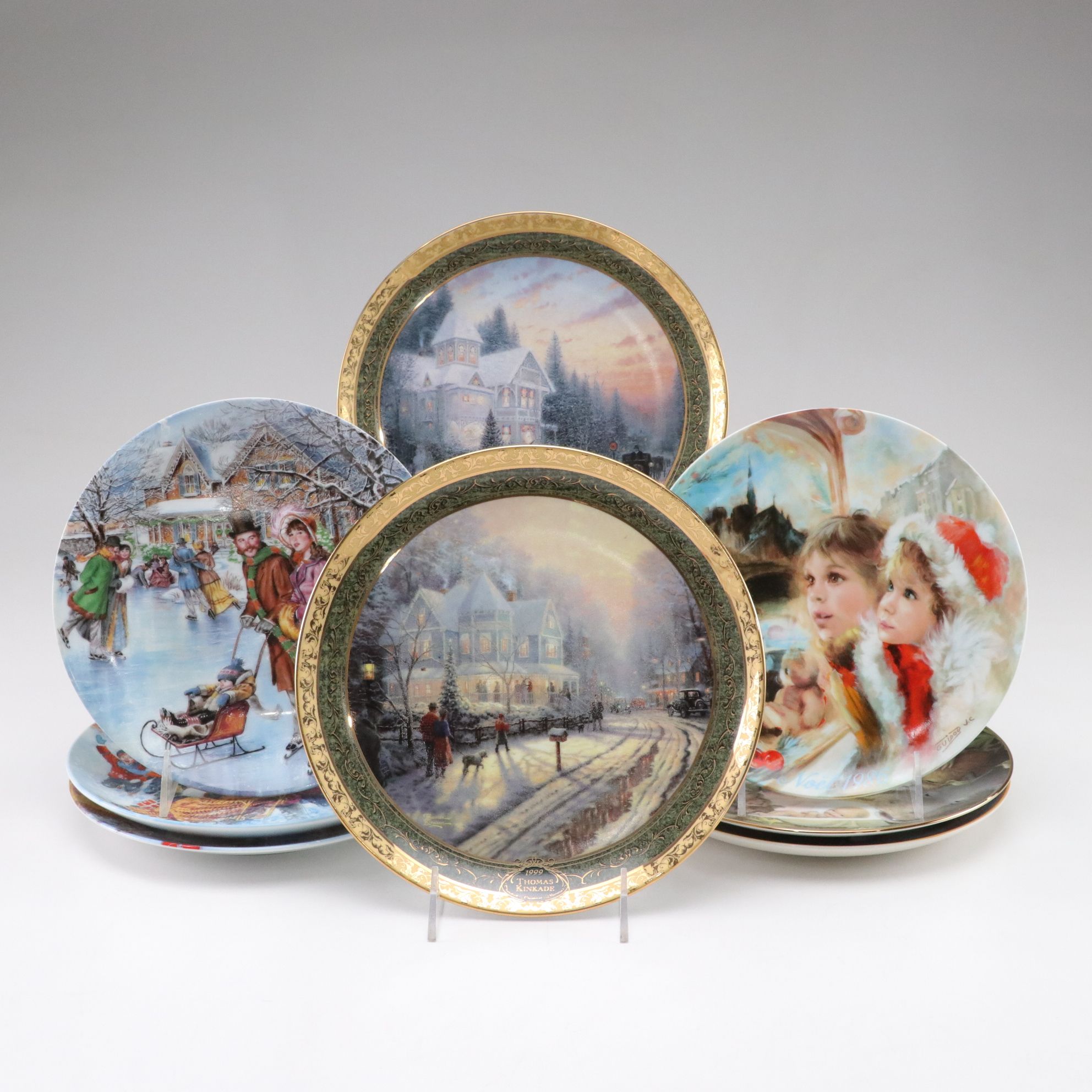 Stewart Sherwood, D'Arceau-Limoges, Thomas Kinkade & More Christmas Plates