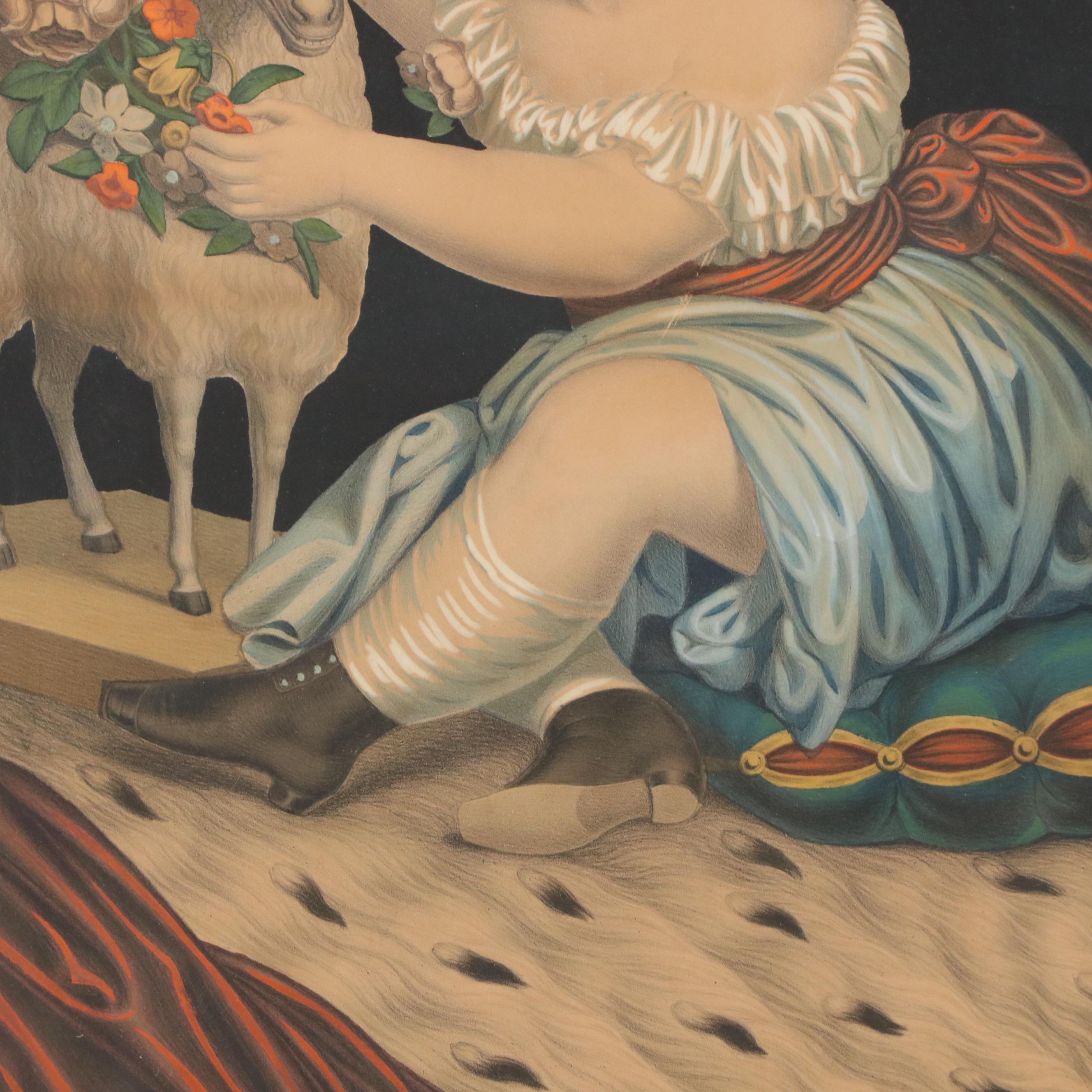 Hand-Colored Lithograph After Thomas Kelly "Innocence," 19th Century