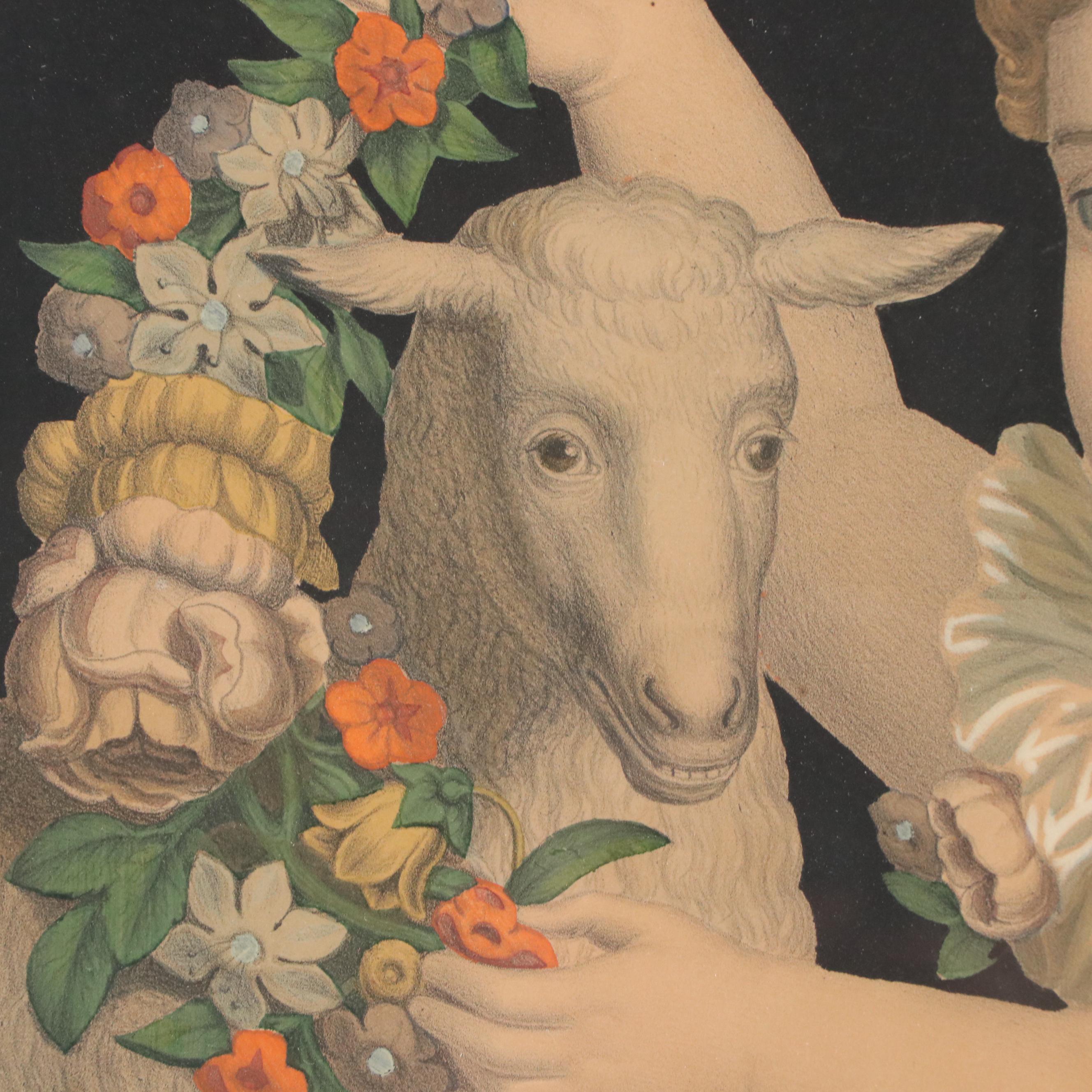 Hand-Colored Lithograph After Thomas Kelly "Innocence," 19th Century