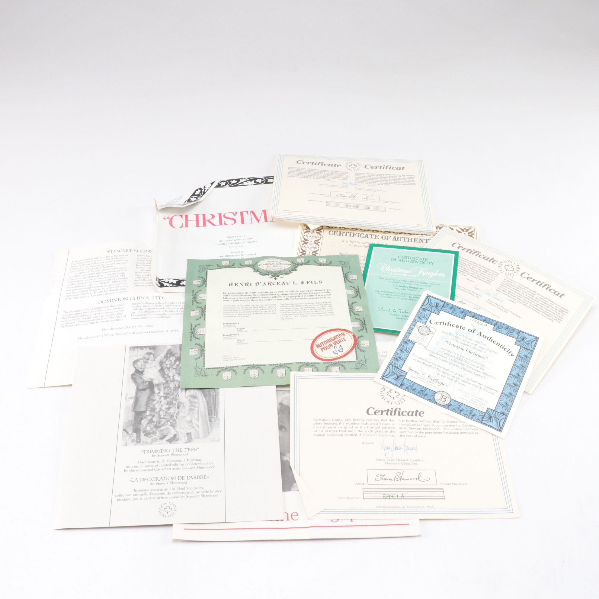 Stewart Sherwood, D'Arceau-Limoges, Thomas Kinkade & More Christmas Plates