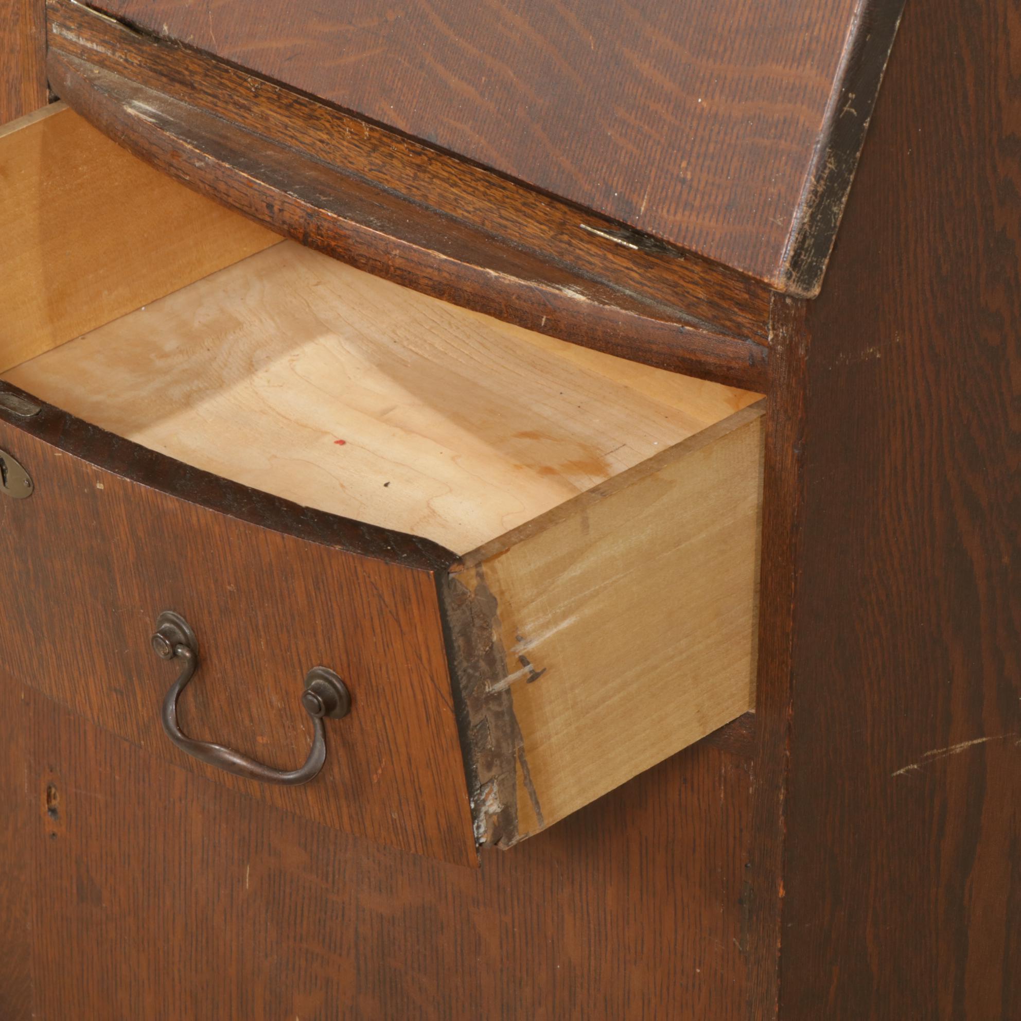 Victorian Oak Side-by-Side Desk, Late 19th to Early 20th Century