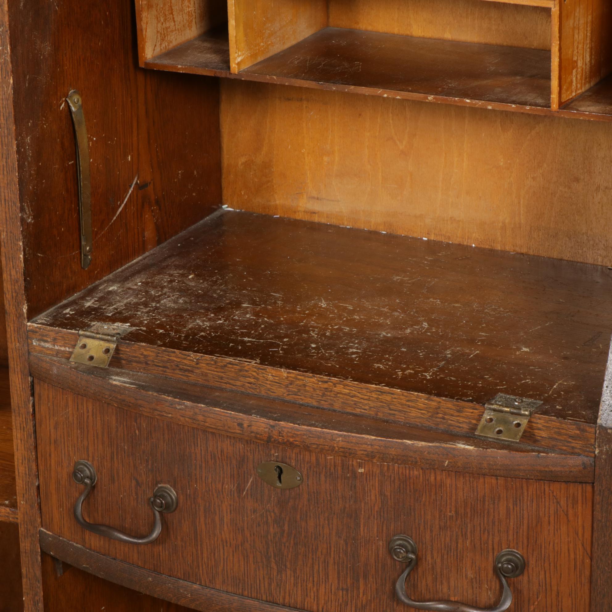 Victorian Oak Side-by-Side Desk, Late 19th to Early 20th Century