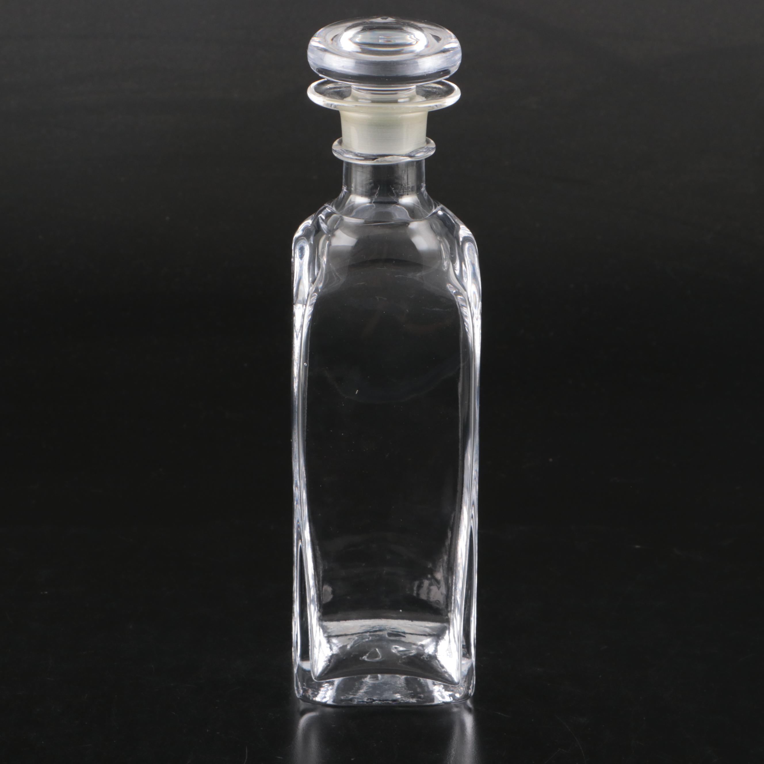 Simon Pearce Crystal Decanter with Etched Glass Dog Stemware