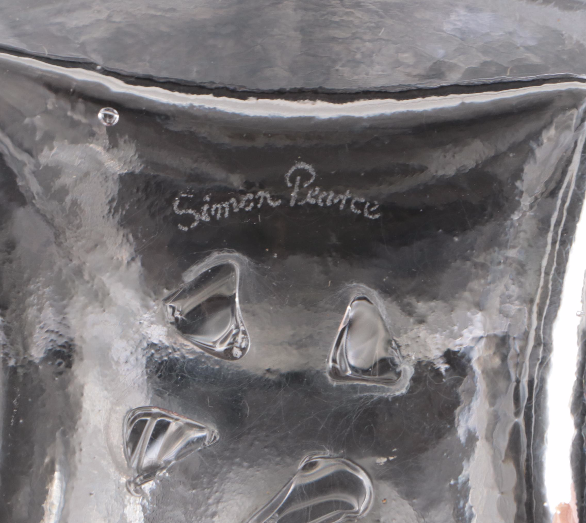 Simon Pearce Crystal Decanter with Etched Glass Dog Stemware