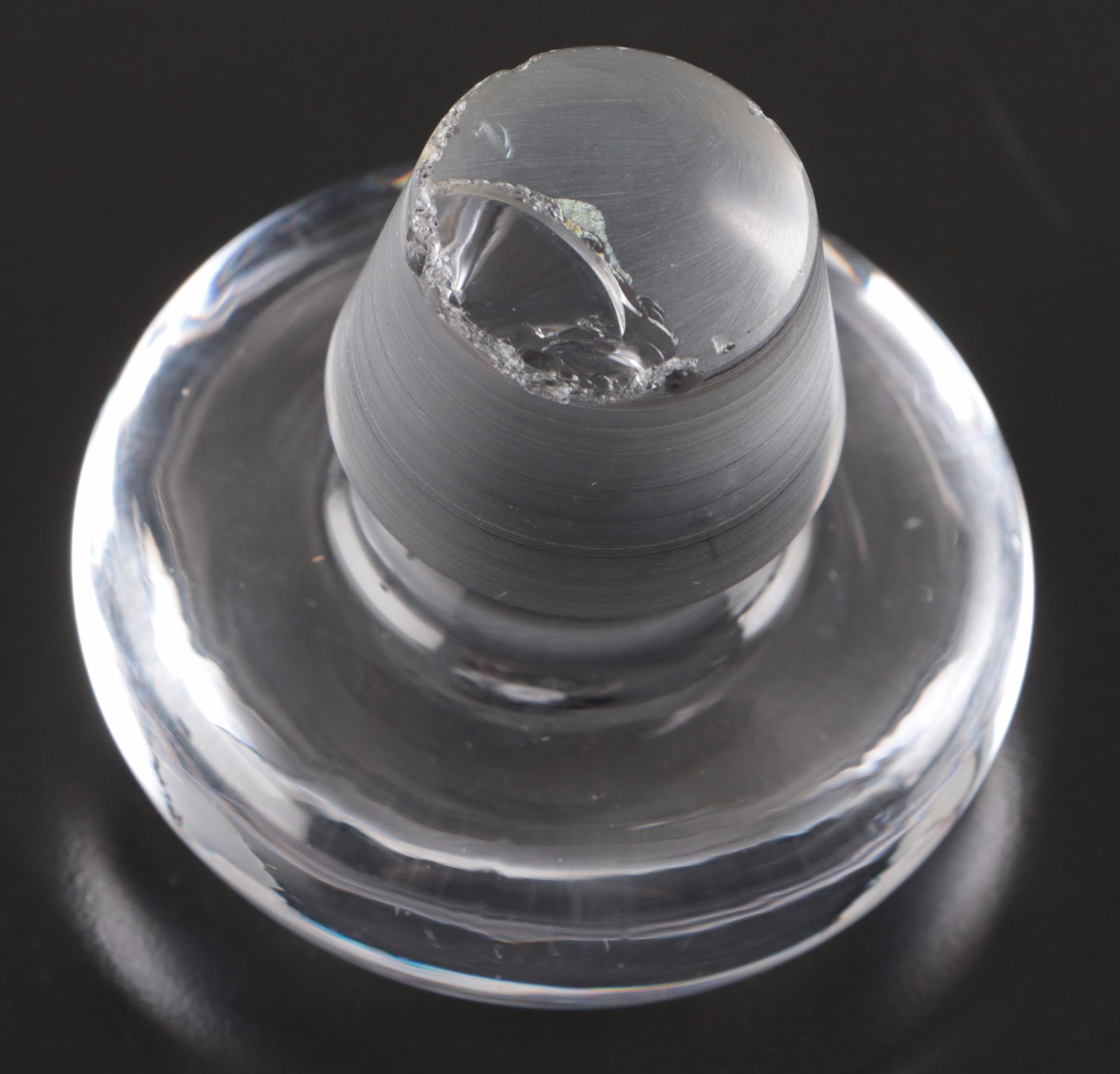 Simon Pearce Crystal Decanter with Etched Glass Dog Stemware