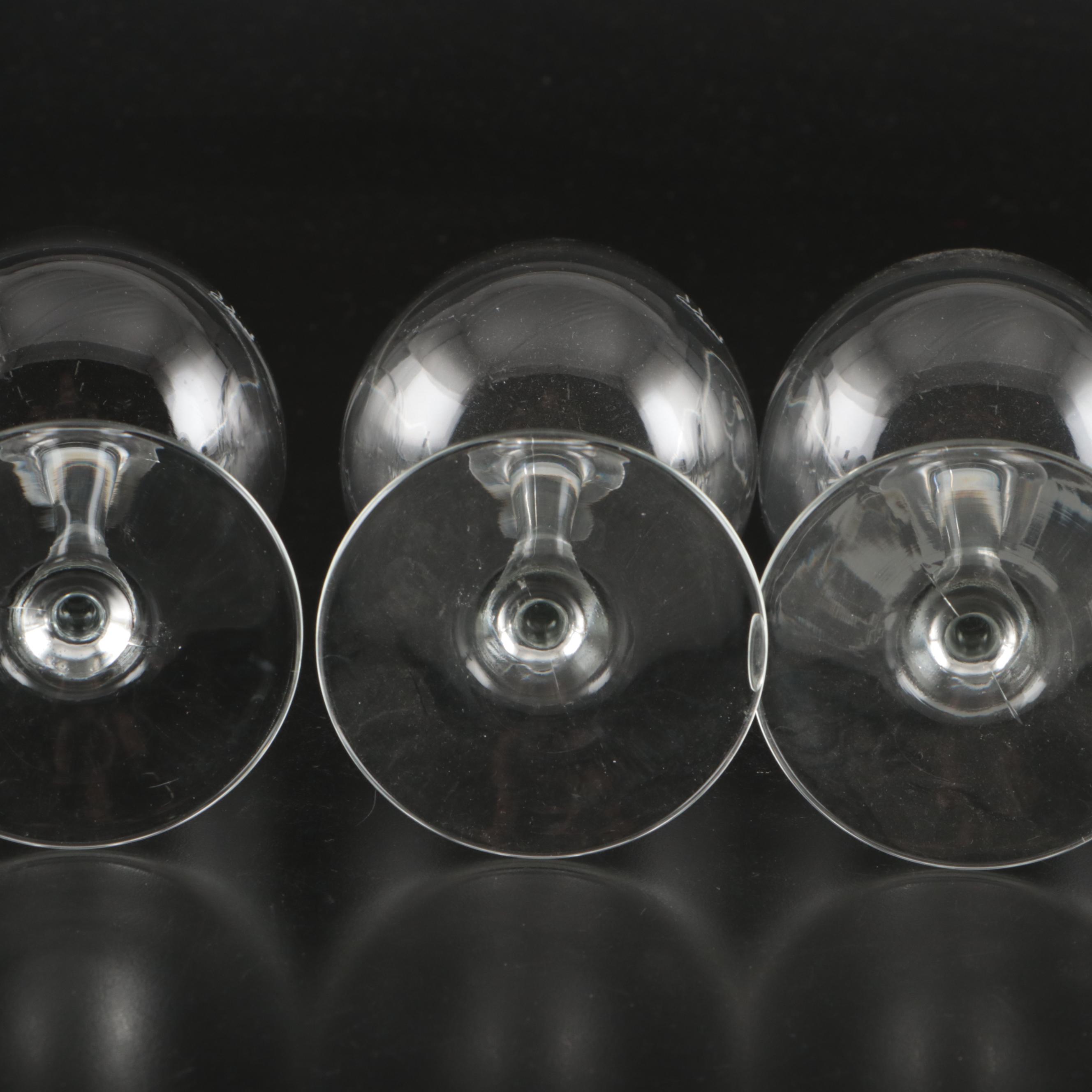 Simon Pearce Crystal Decanter with Etched Glass Dog Stemware