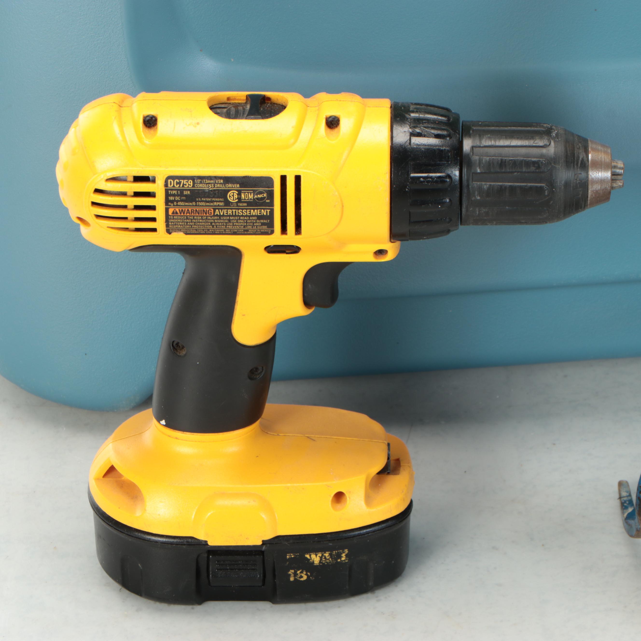 DeWalt DWE6423 Orbit Sander, DC759 Cordless Drill with Trowels and More Tools