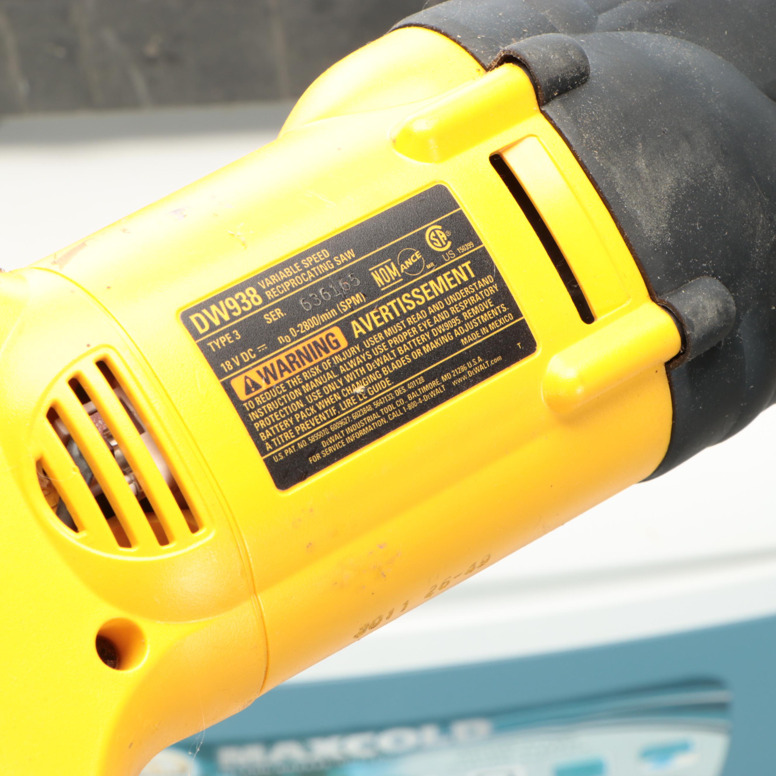 DeWalt DWE6423 Orbit Sander, DC759 Cordless Drill with Trowels and More Tools