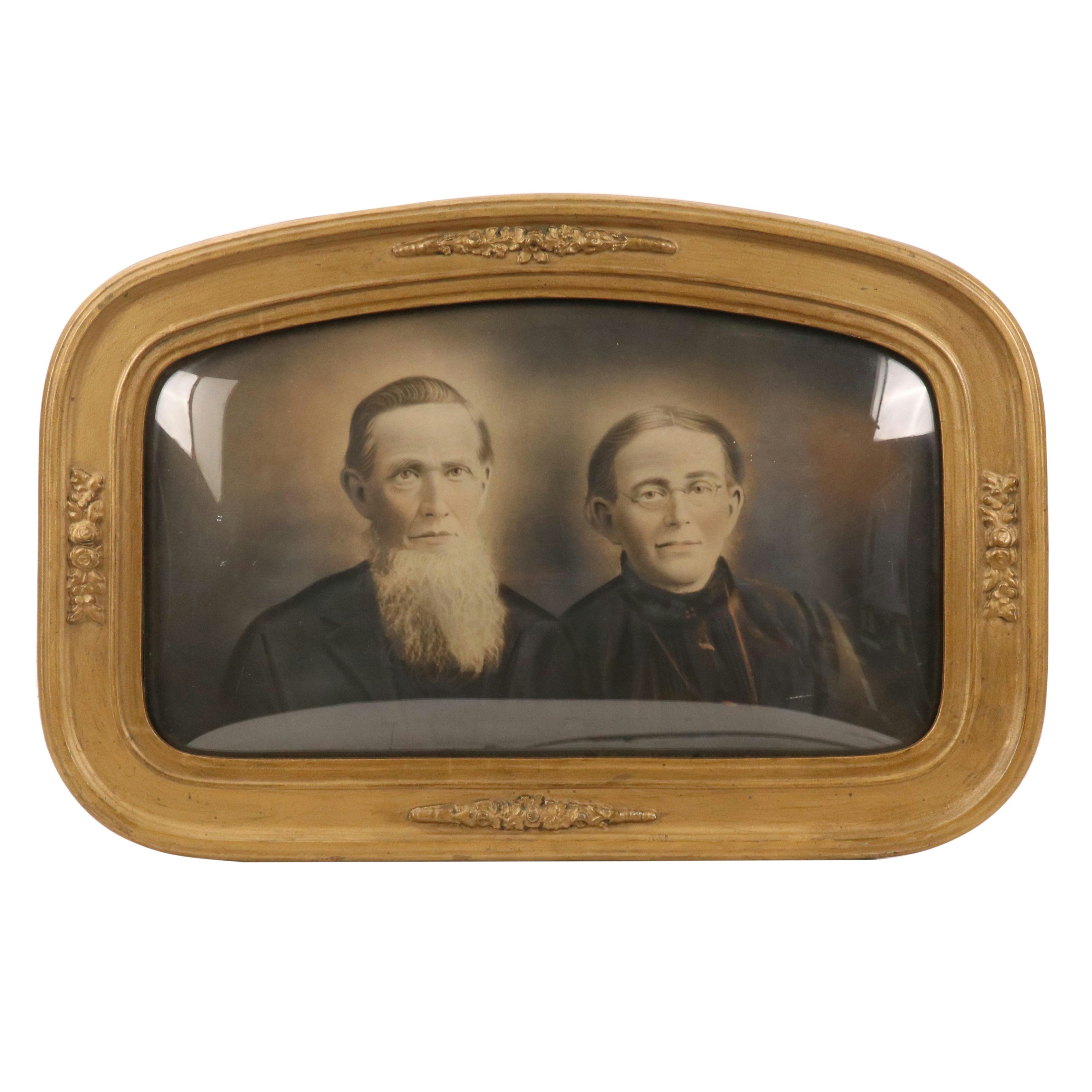 Hand-Tinted Photogravure of Couple Portrait, Late 19th Century